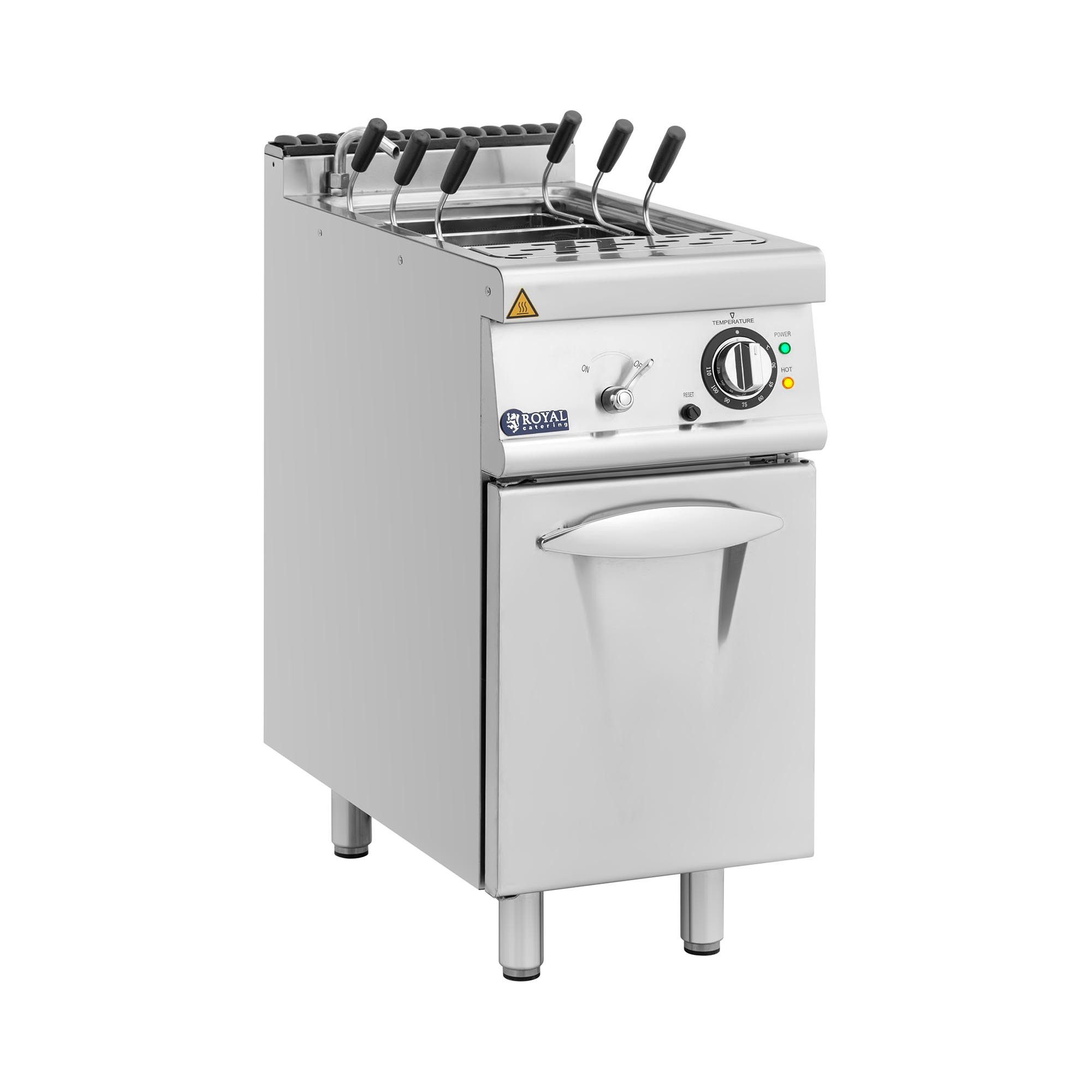 Royal Catering Elektro-Nudelkocher 3 Körbe Pastakocher Pasta-Station 40 x 73 x 90 cm, Edelstahl, 400 V