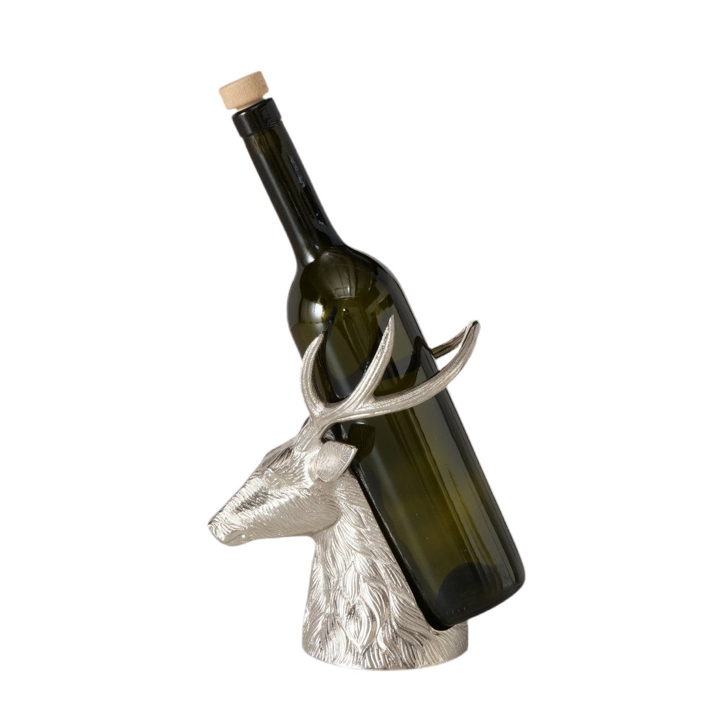MF Dekoobjekt Exquisiter Flaschenträger Claudius mit Hirschkopf-Design günstig online kaufen