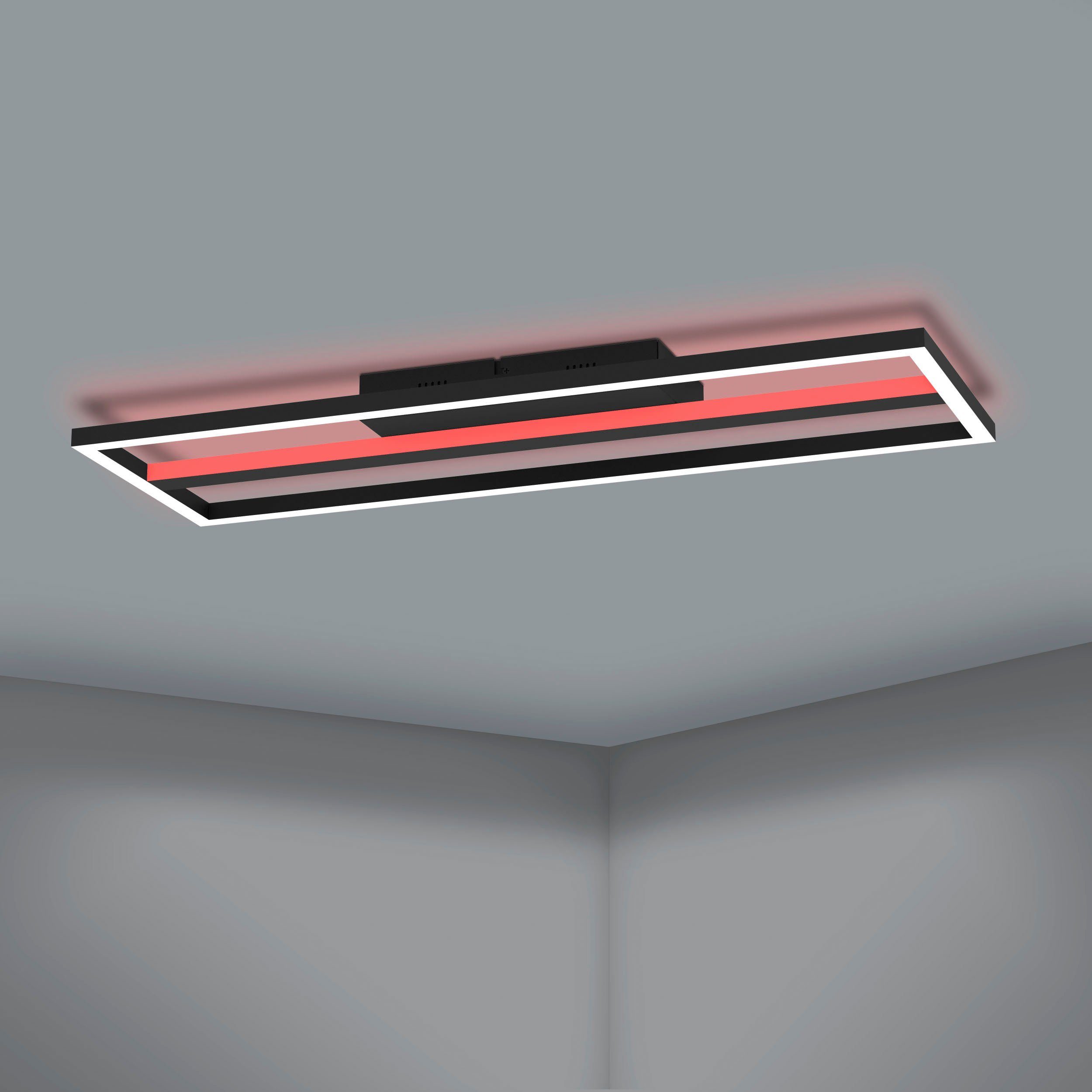 EGLO Deckenleuchte CALAGRANO-Z, LED schwarz Fernbed. Z per warmweiß aus Stahl-St. fest Connect - Deckenleuchte kaltweiß, integriert, Alu, + in