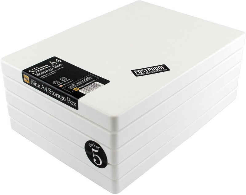WestonBoxes Aufbewahrungsbox A4 Aufbewahrungsbox Slim bruchfest weiß (5 St)