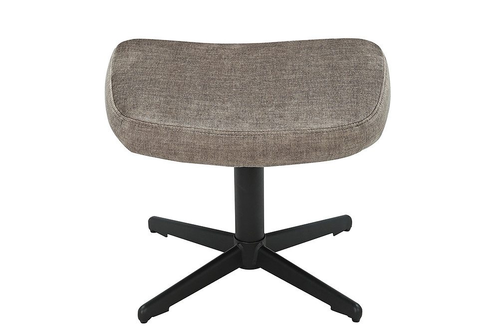 riess-ambiente Fußhocker VOGUE 45cm taupe / schwarz - Samt, drehbar, Metallbeine, Modern (Einzelartikel, 1 St), Fußhocker im Industrial Design - ideal für Wohn- und Arbeitsbereiche