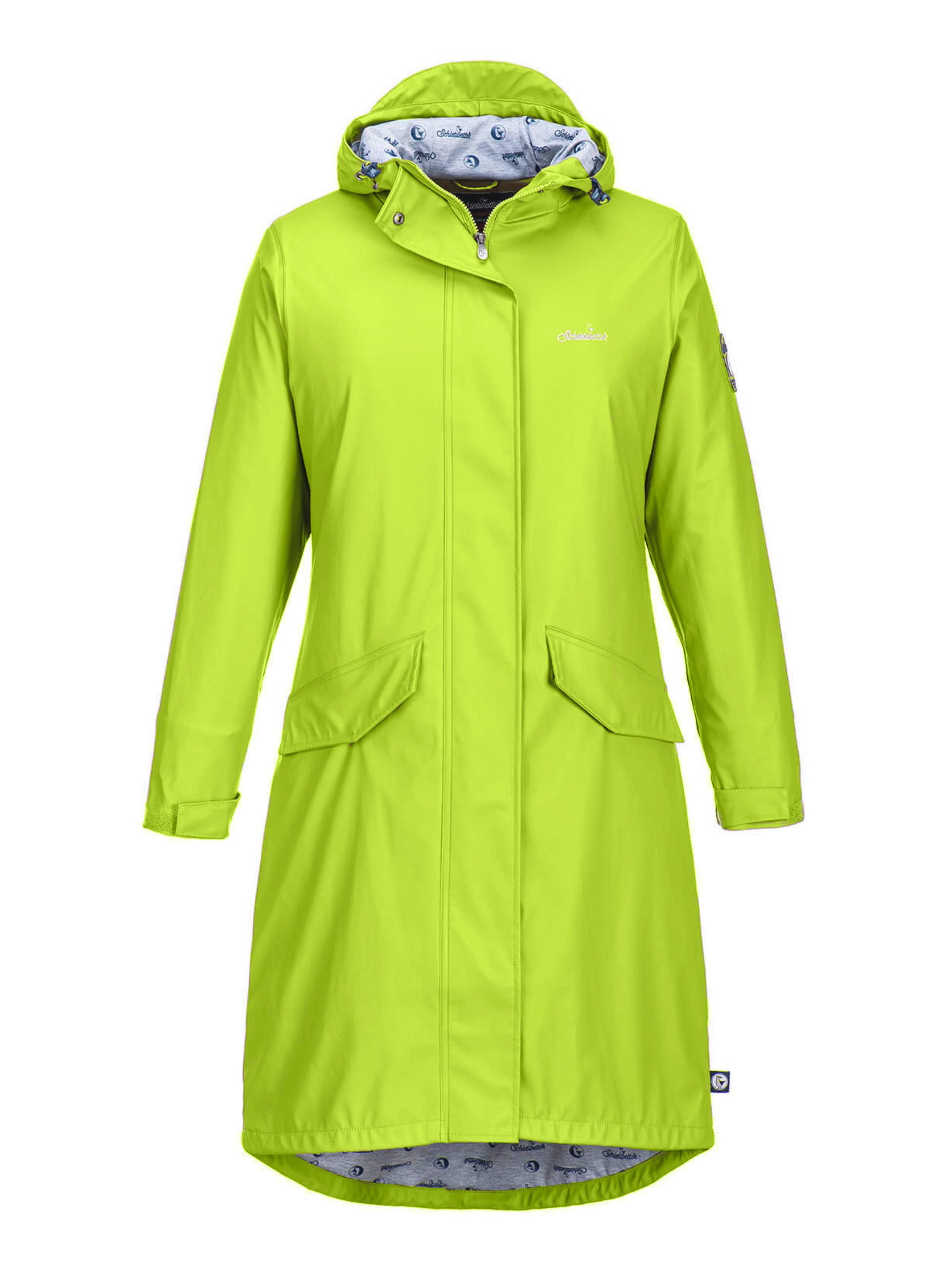 Schietwetter Regenjacke Damen Regenparka Emma lang, gefüttert, wasserdicht Gummi-Badge