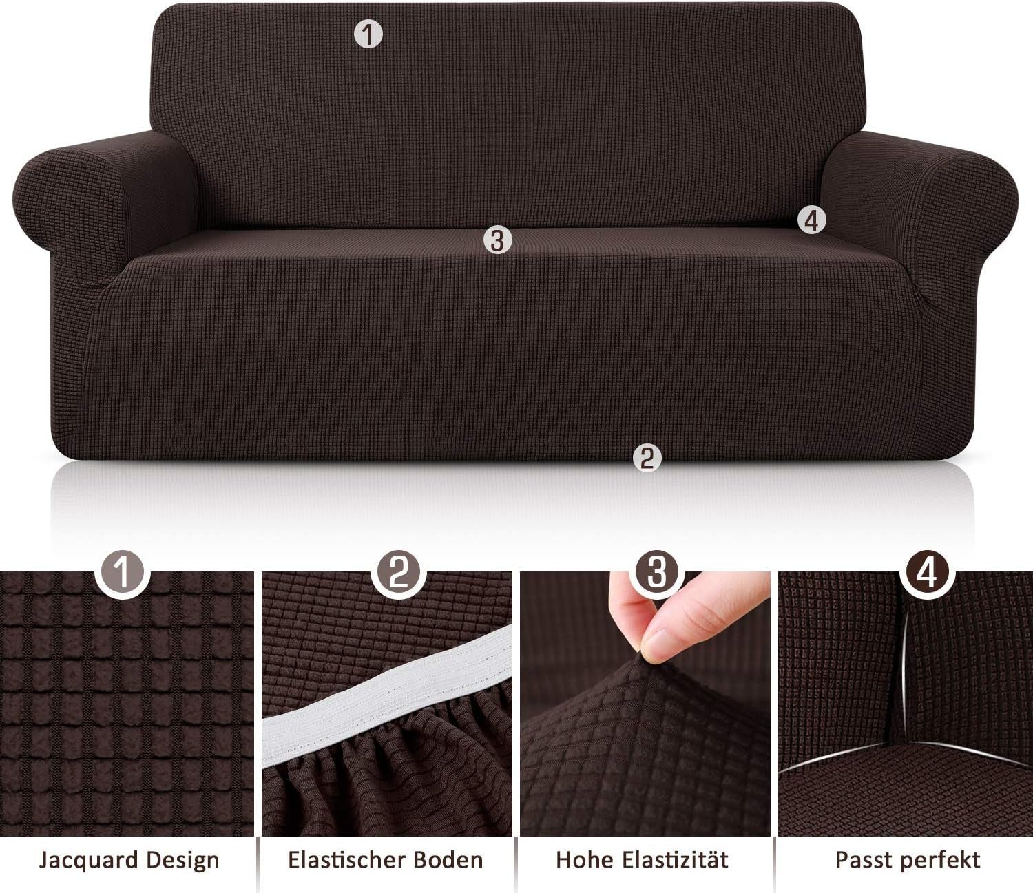 Universal Super Sofabezug Sofahusse, Stück 1 Sofabezug Couchbezug für Stretch Jormftte Schokoladenbraun