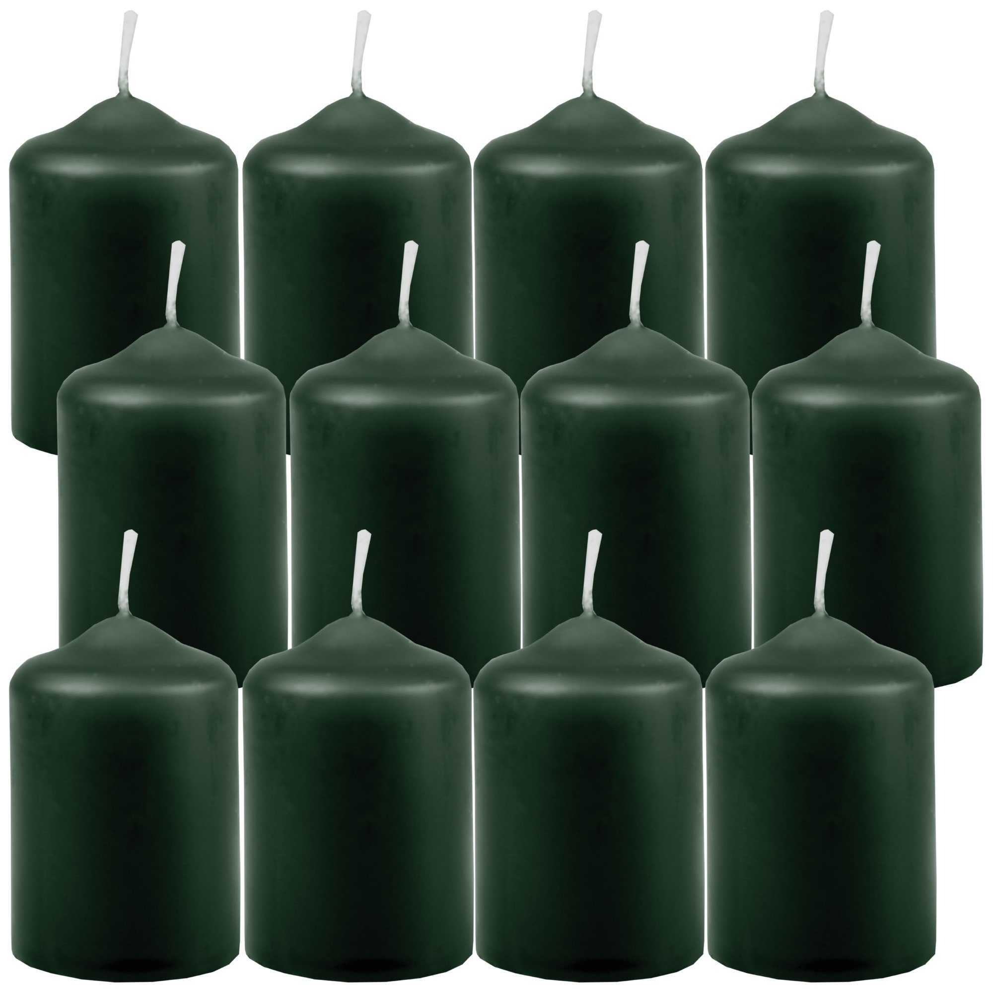 HS Candle Stumpenkerze aus Wachs (12-tlg., Dekolicht), Ø4xH6 cm Teelichtgröße, 7h Brenndauer je Kerze, Wachsmischung