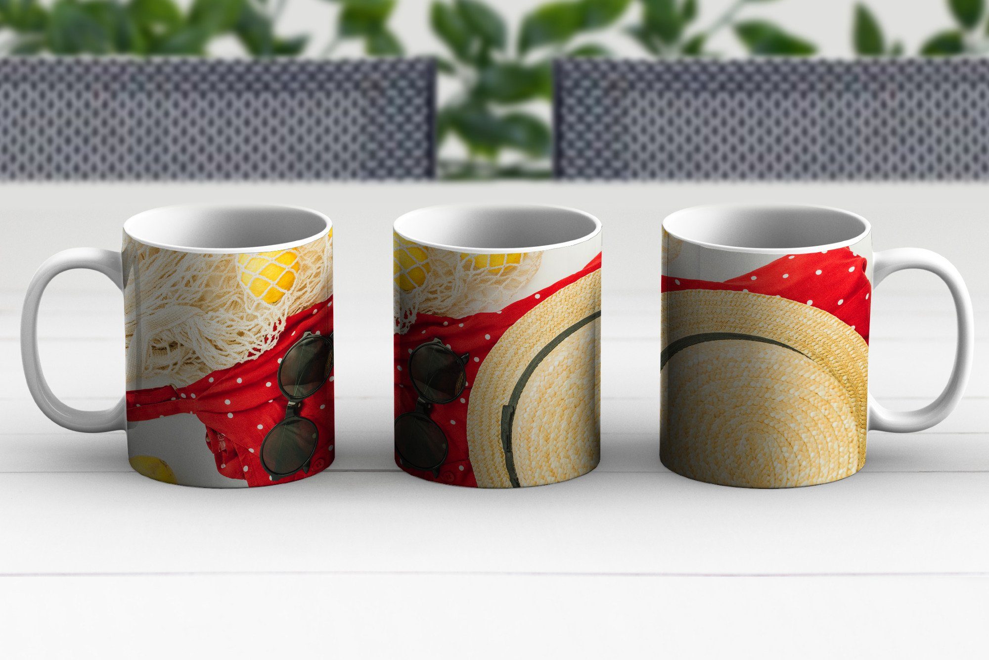Keramik, Geschenk Teetasse, Zitrone Hut, MuchoWow Tasse Teetasse, - - Becher, Sommer Kaffeetassen,
