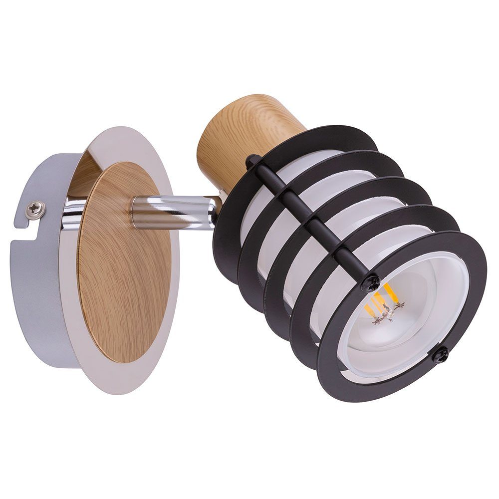 GLOBO LIGHTING Wandleuchte, Leuchtmittel nicht inklusive, Wandleuchte Innen Wandlampe Holz Metall Lampe Glas