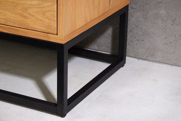 riess-ambiente Sideboard MAMMUT ARTWORK 150cm natur / schwarz (Einzelartikel, 1 St), Wohnzimmer · Eichen-Design · Metall · Baumkanten-Türen · Schlafzimmer