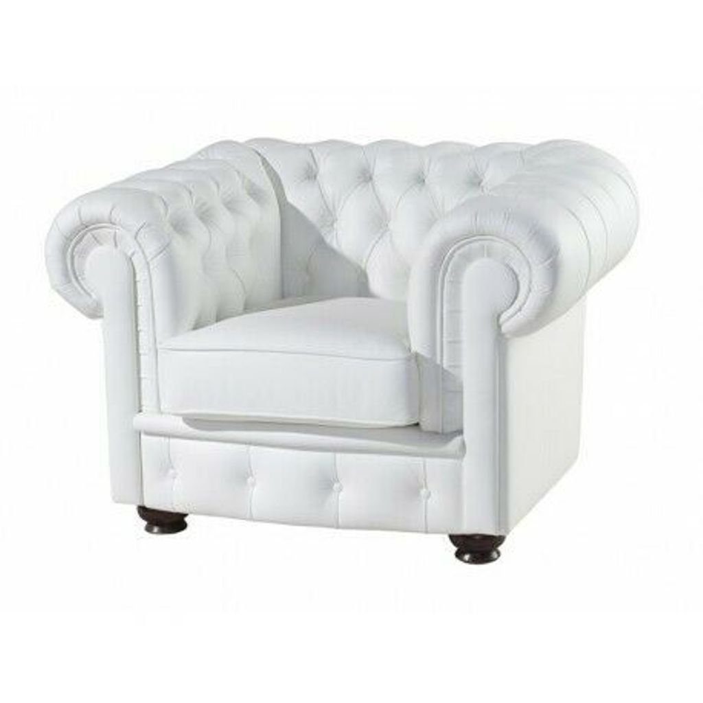 JVmoebel Chesterfield-Sofa Luxus weiße Chesterfield in 3+1+1 Sofagarnitur Neu, Sitzer Europe Polstermöbel Made