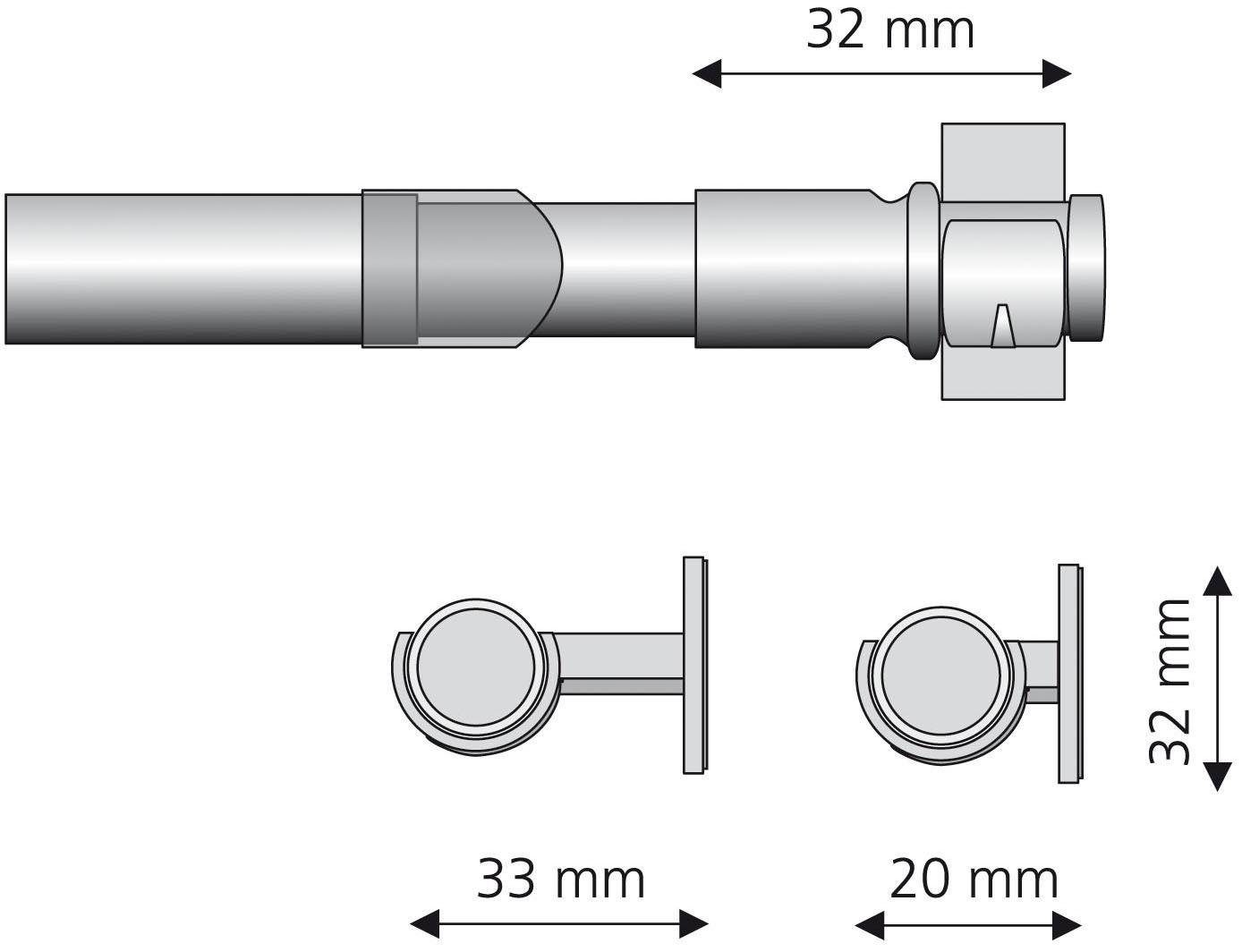 Liedeco Scheibenstange Florida, Ø 12 mm, günstig online kaufen