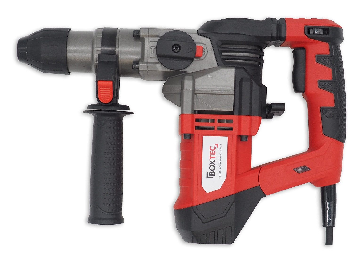 BOXTEC Bohrhammer BOXTEC TRH 1500 Bohrhammer SDS-PLUS 1500W 3 Funktionen inkl. Koffer, 230 V, (komplett Set), Drehstopp / Rutschkupplung