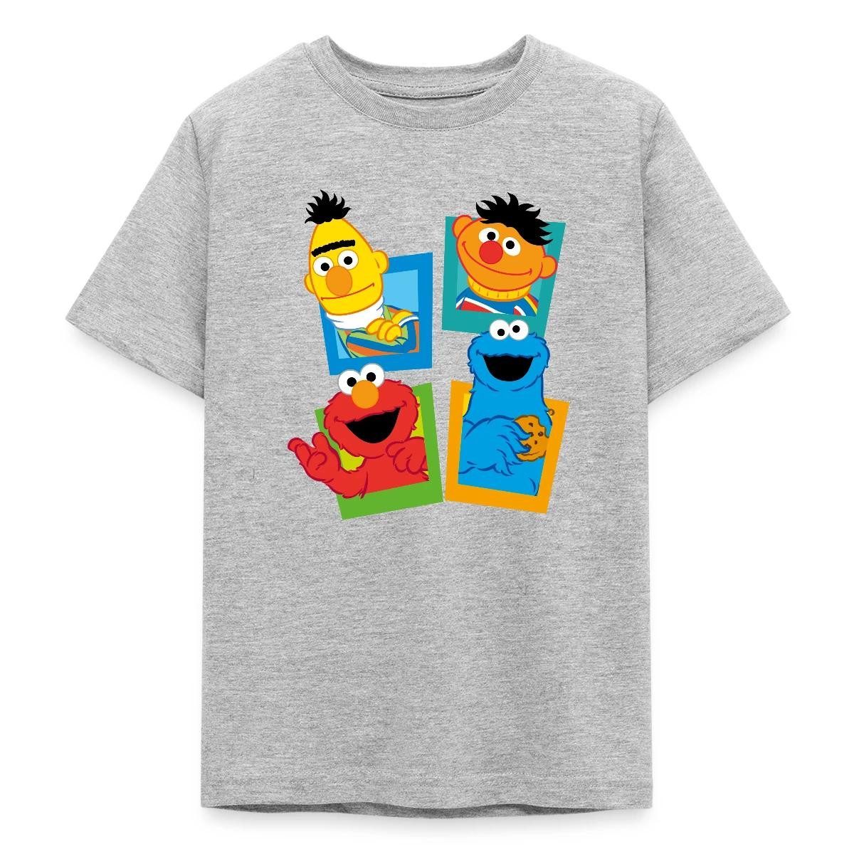 T-Shirt Sesamstraße Kacheln Ernie und Bert Teenager T-Shirt