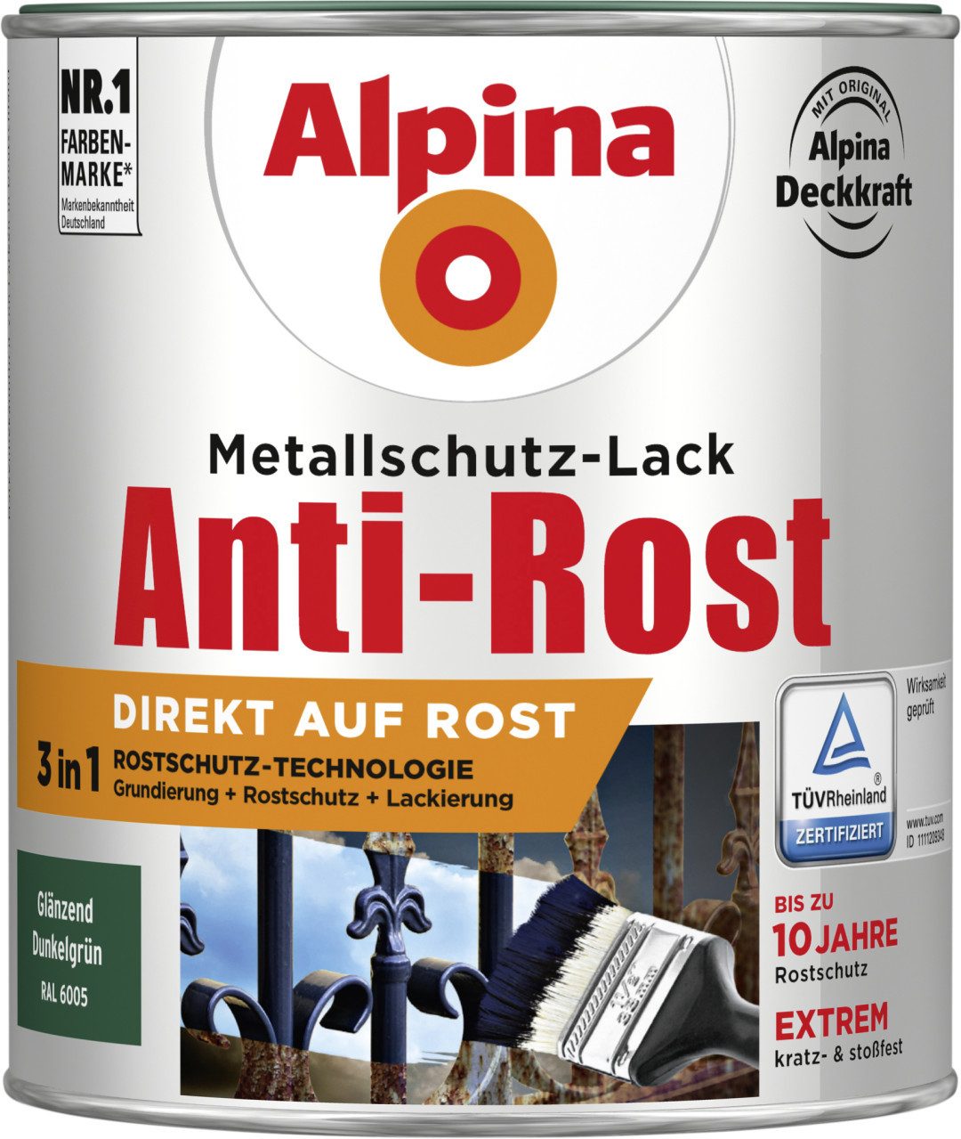 Metallschutzlack Alpina Metallschutz-Lack Anti-Rost 750 ml