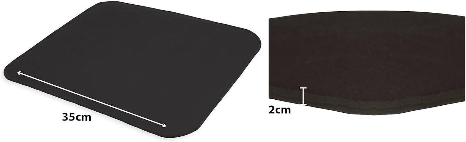 sunnypillow Stuhlkissen 4er Set Stuhlkissen aus Filz quadratisch 35x35 cm Filzkissen, Schwarz
