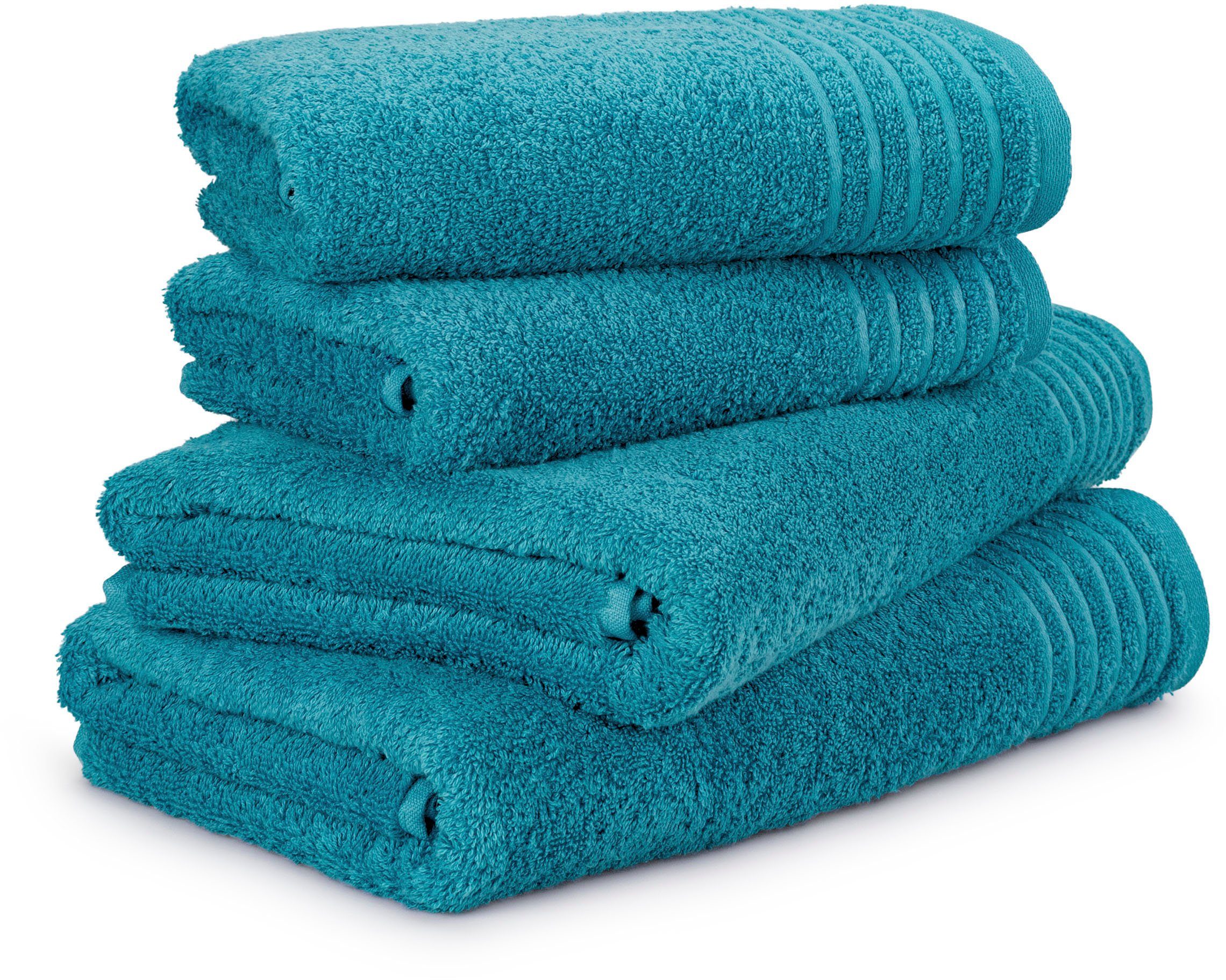 Möve Handtuch Set New Classic, Walkfrottier (4-St), 2x Hand- und 2x Duschtücher, 100% bester Baumwolle (480 g/m)