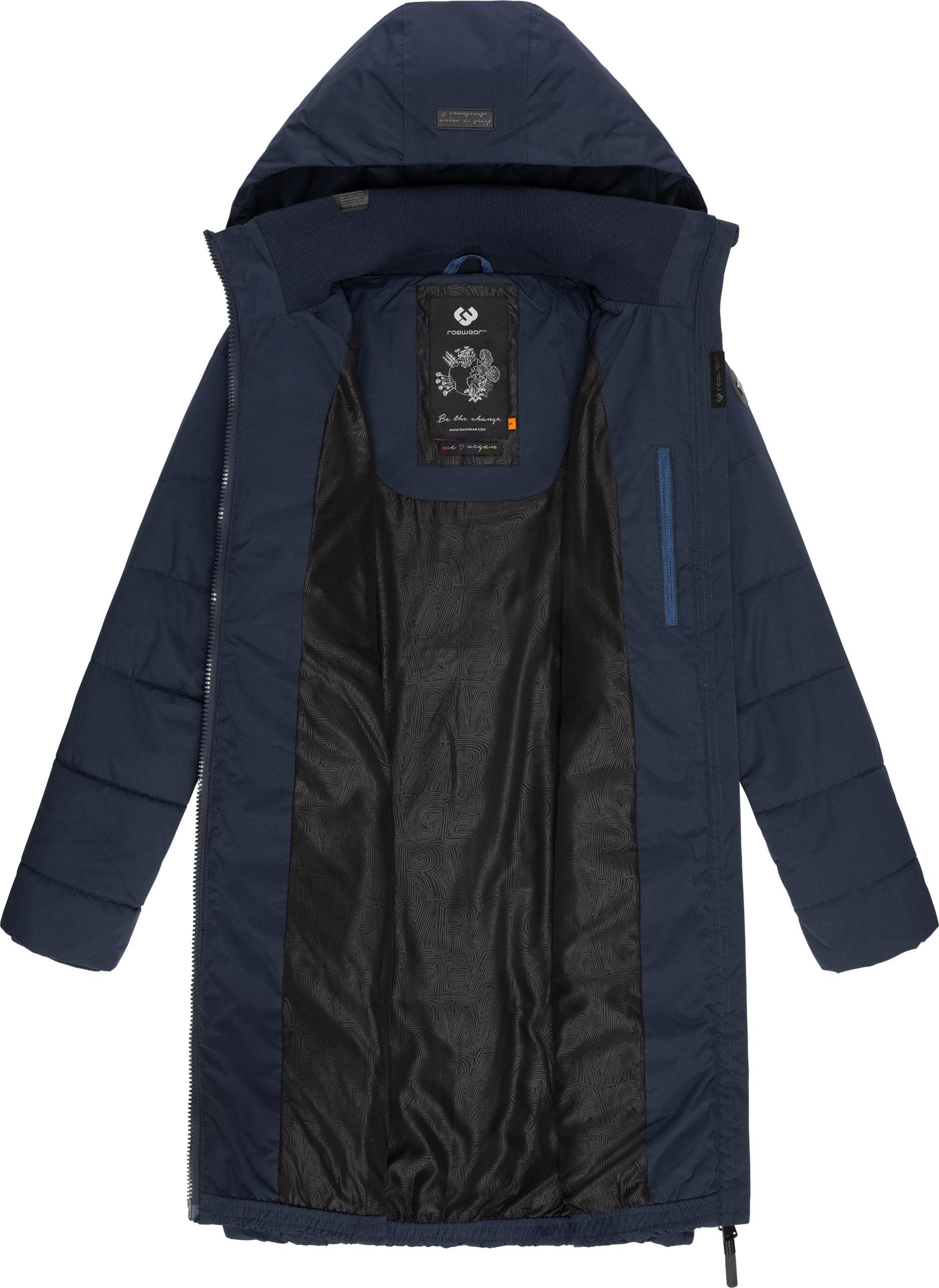 navy Coat Winterparka stylischer, gesteppter mit Kapuze gefütterter Steppmantel Dizzie Ragwear