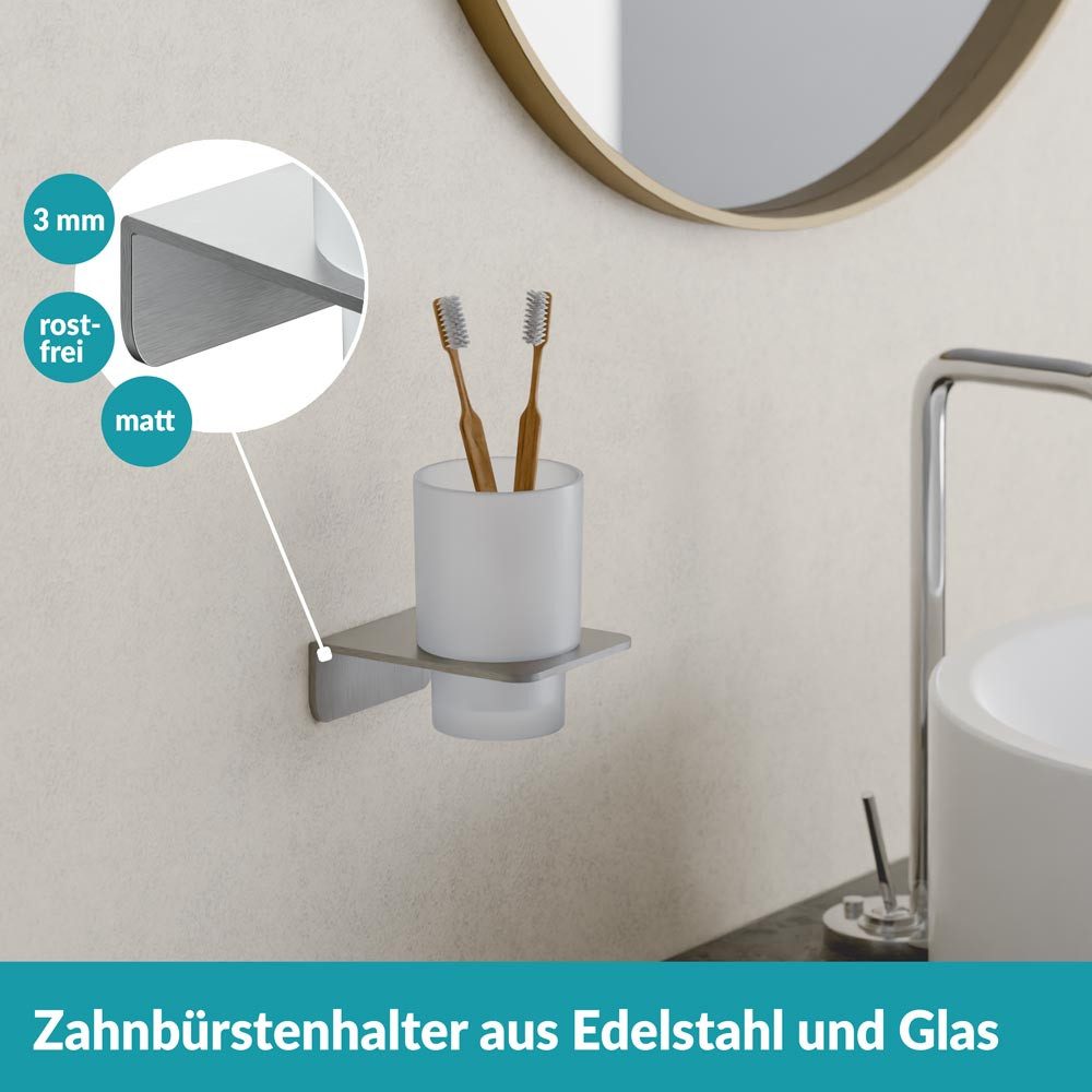 WEISSENSTEIN Zahnputzbecherhalter ohne Bohren Silber günstig online kaufen