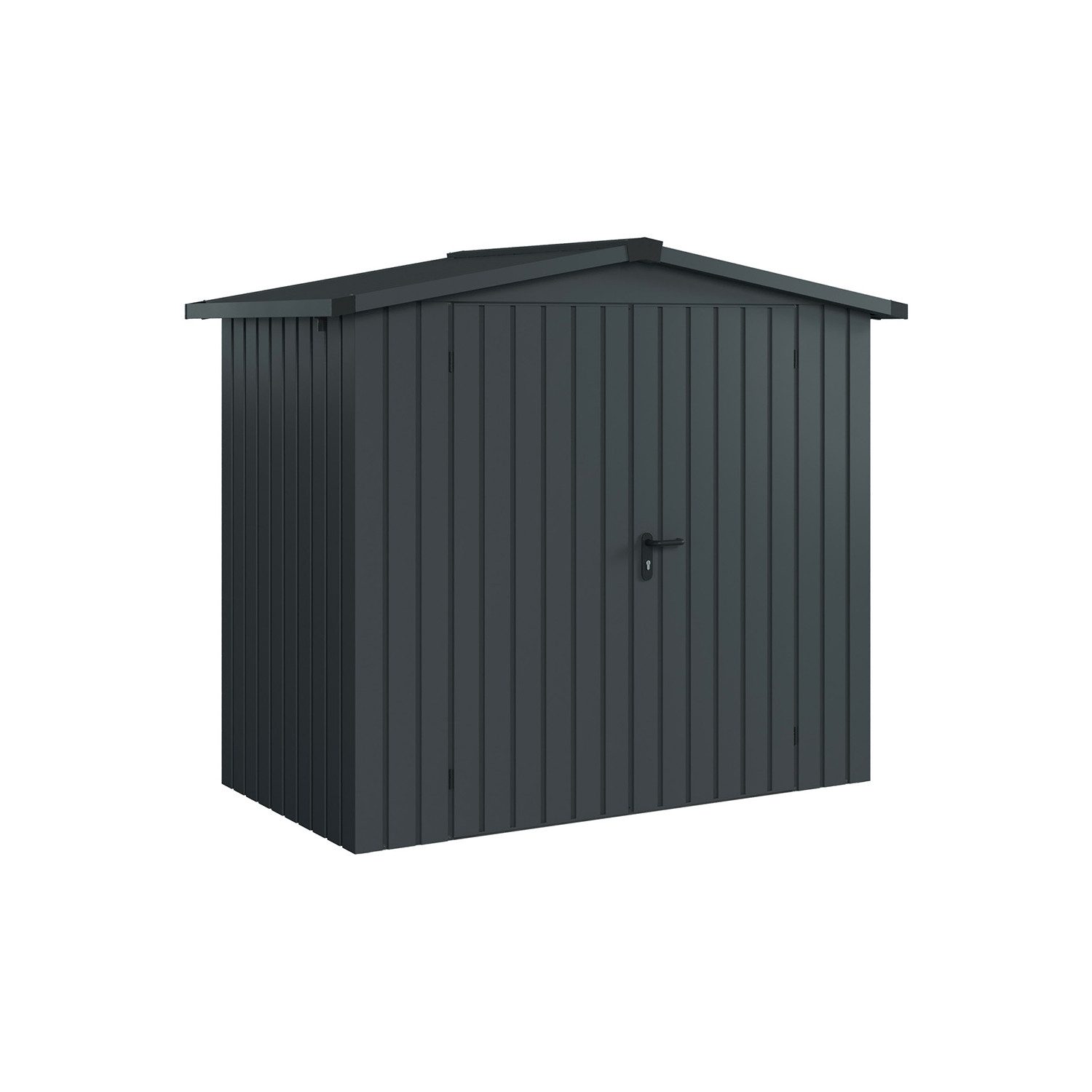 Hörmann Ecostar Gerätehaus Metall "Euroline Trend" mit Satteldach, BxT: 214x118 cm, 2-flüglige Tür