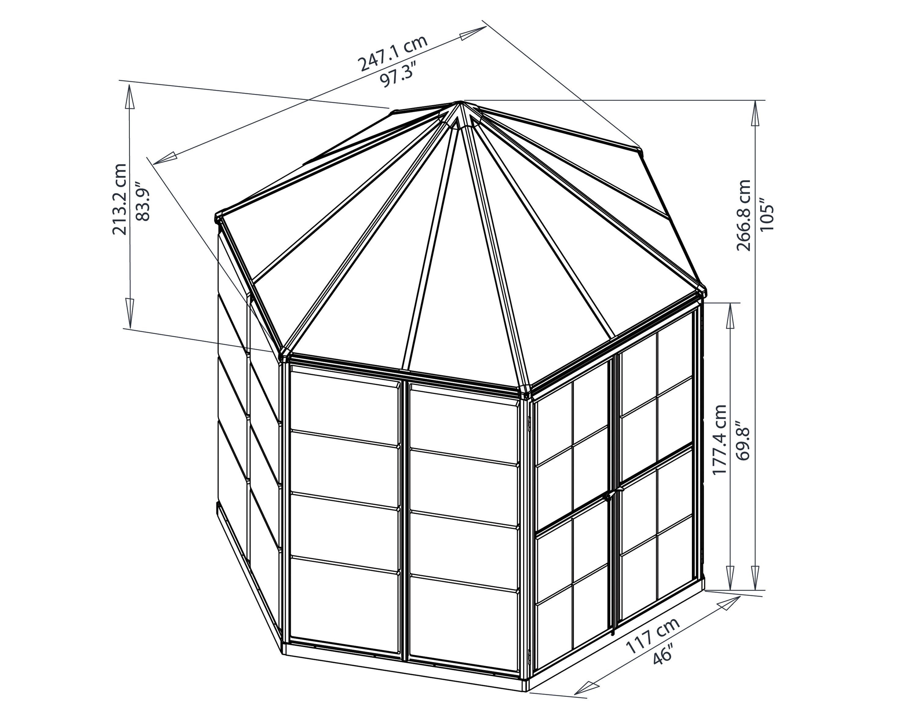 Palram - Canopia Gewächshaus Oasis, BxTxH: 213 x 247 x 266 cm, 0,6 mm Wandstärke