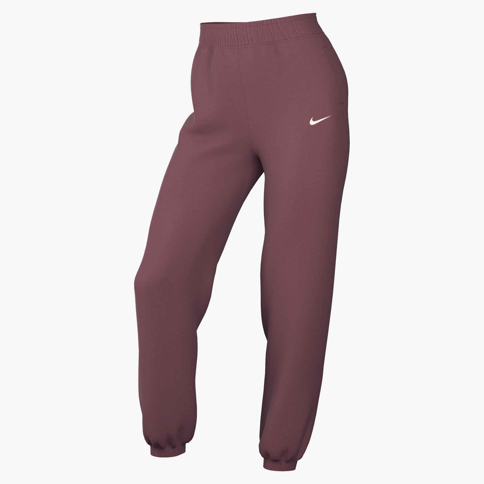 Nike Sportswear Sporthose W NK STDO FLC MW HR OS CFF PNT mit elastischem Bund, aus Baumwolle und Polyester, Basic Passform