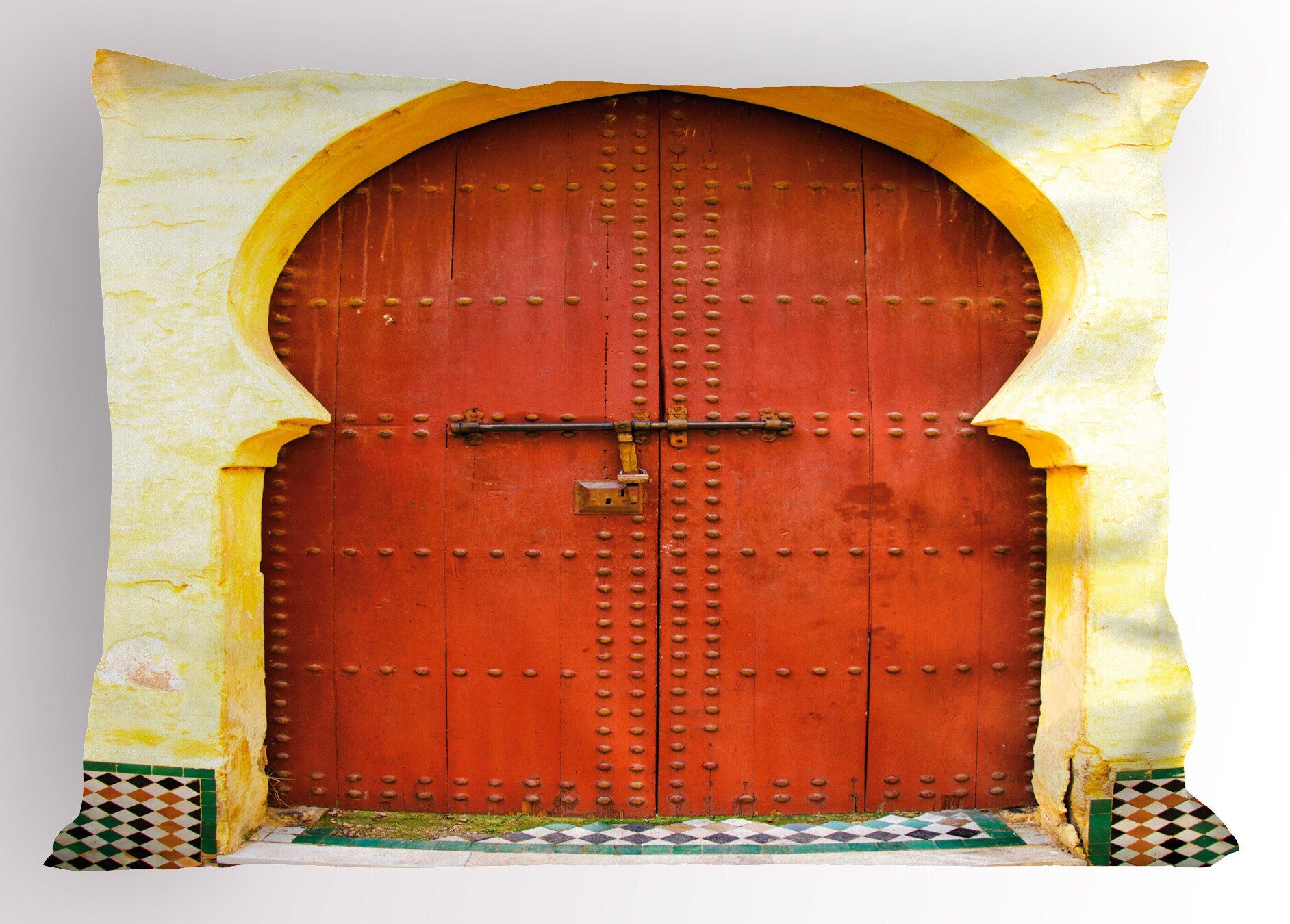 Kissenbezüge Dekorativer Standard King Size Gedruckter Kissenbezug, Abakuhaus (1 Stück), Die Architektur Historische Marokkanische Tür
