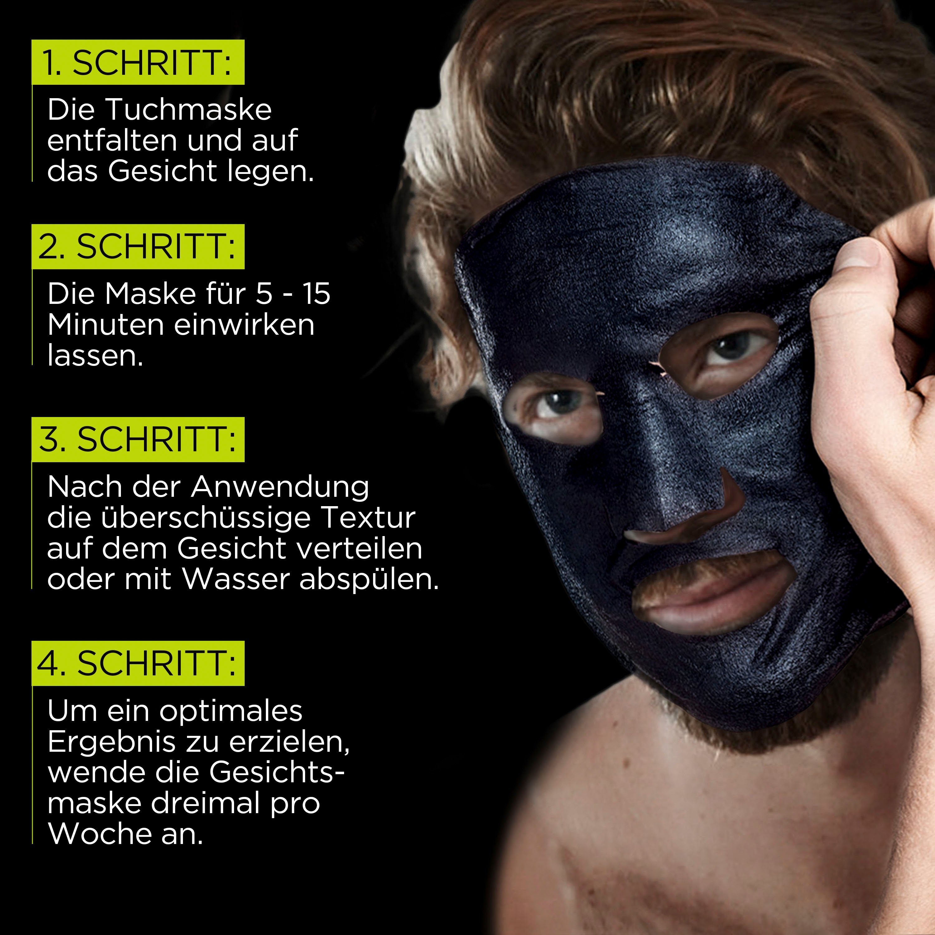 EXPERT Set, Gesichtsmasken-Set Charcoal MEN Hydra 4-tlg. PARIS und Energy Pure L'ORÉAL