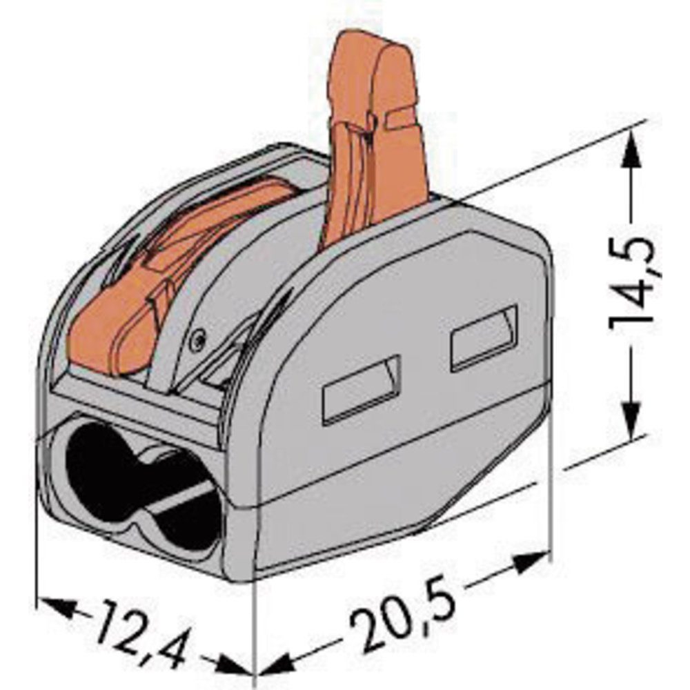 WAGO Verbindungsklemme WAGO 222-412-50 222 Verbindungsklemme flexibel: 0.08-4 mm² starr: 0.08