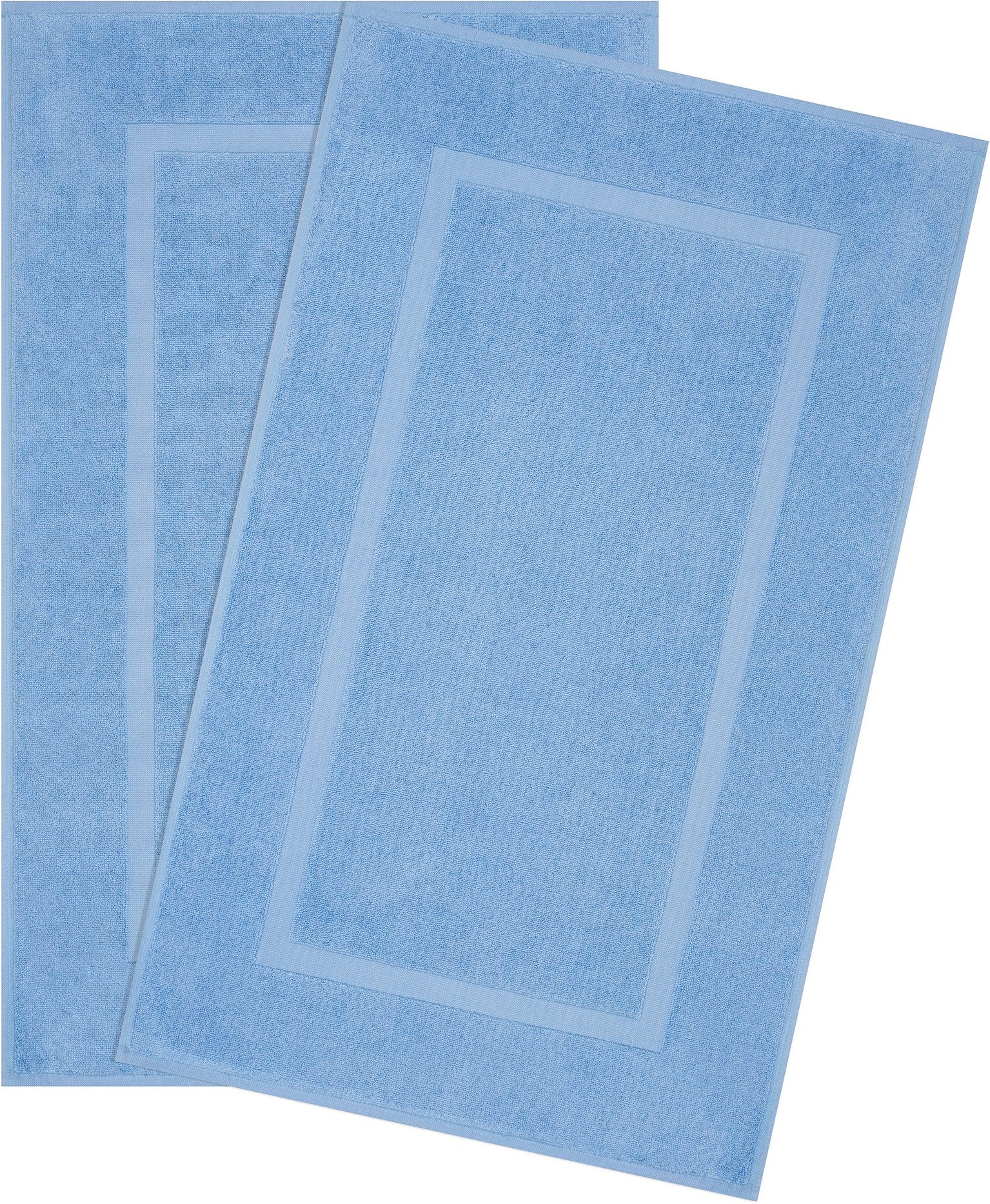 HAMMETEX Badematte Hotelmatte, Duschvorleger, Höhe 5 mm, rutschhemmend beschichtet, beidseitig nutzbar, Baumwolle, rechteckig, 2-teiliges Set, einfarbig, 100% Baumwolle