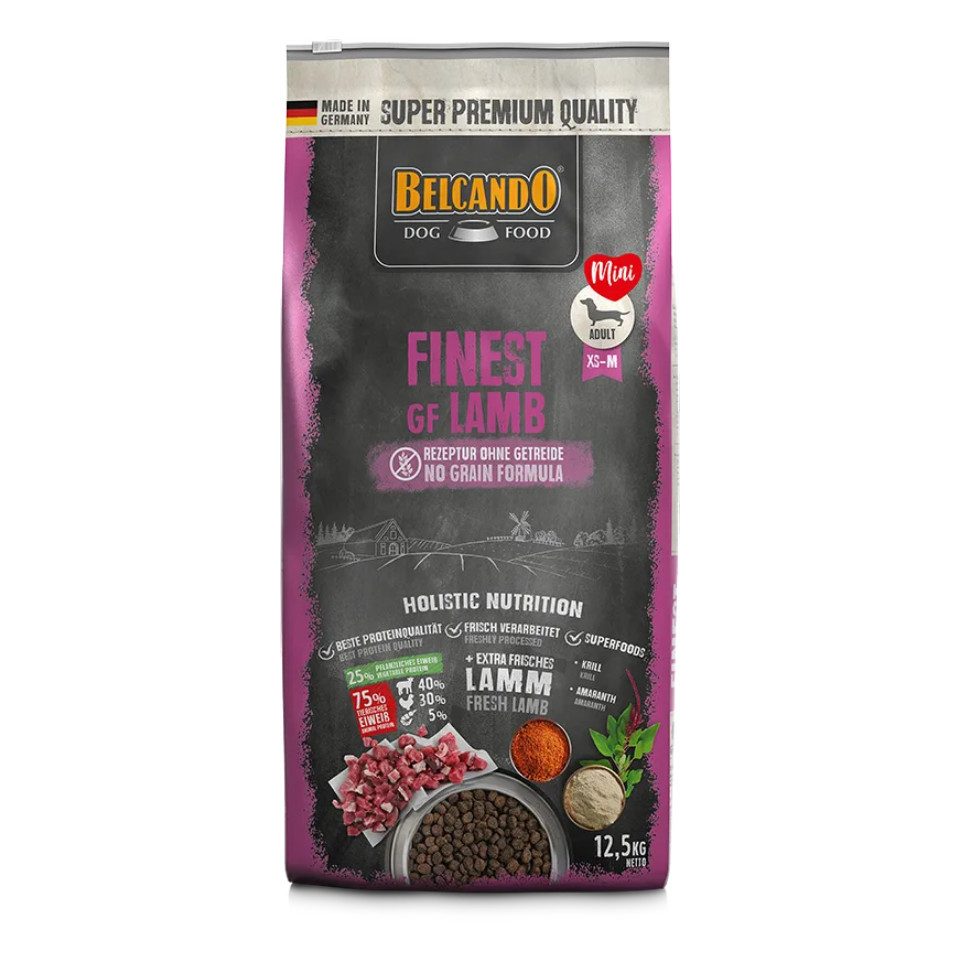 Belcando Finest GF Lamb - getreidefreies Trockenfutter für kleinere Hunde, Trockenfutter für: Hunde
