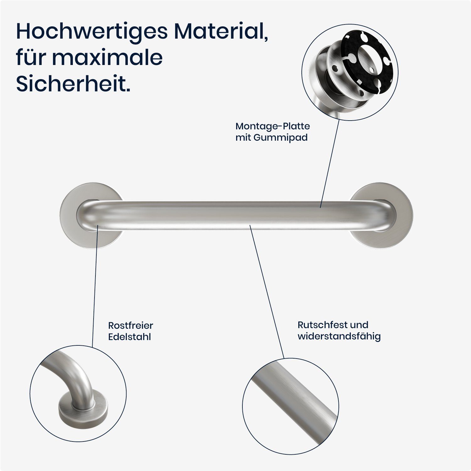 flexilife Haltegriff Wandgriff Edelstahl Badewannengriff Haltegriff Duschgriff Wand-Montage