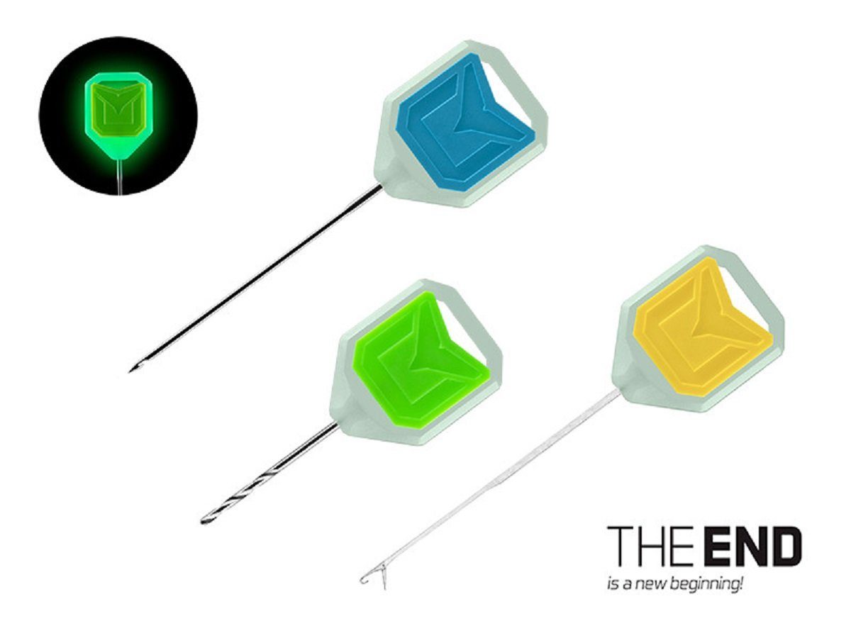 Kunstköder Leuchtende Fluo-Nadeln Set und Bohrer T-END Grip 3XF Boilie Karpfen