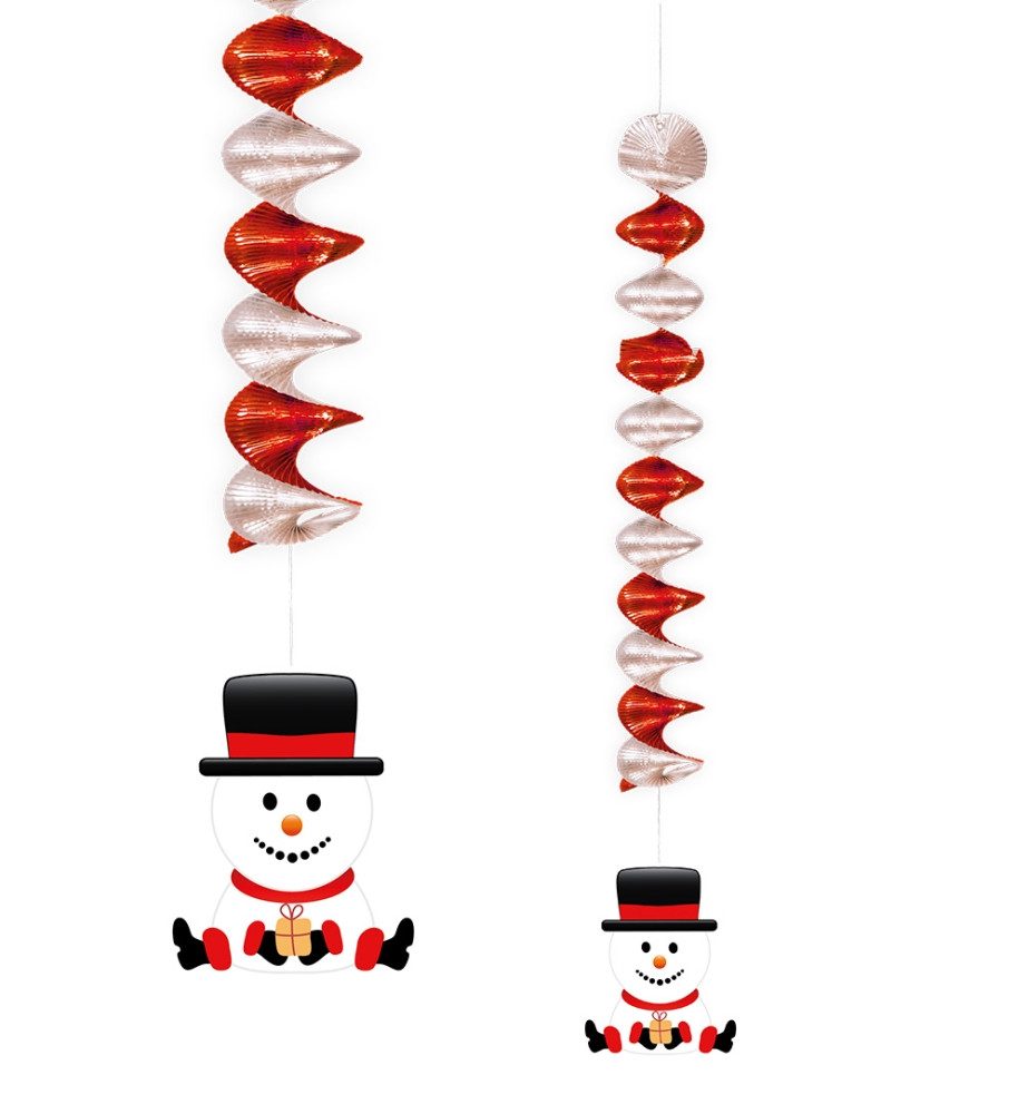 Fries Girlanden 3 Stück Nikolaus Weihnacht Rotorspiralen 60 cm Lang Weihnachten, Weihnachtsmann, Schneemann, Rentier Motiv