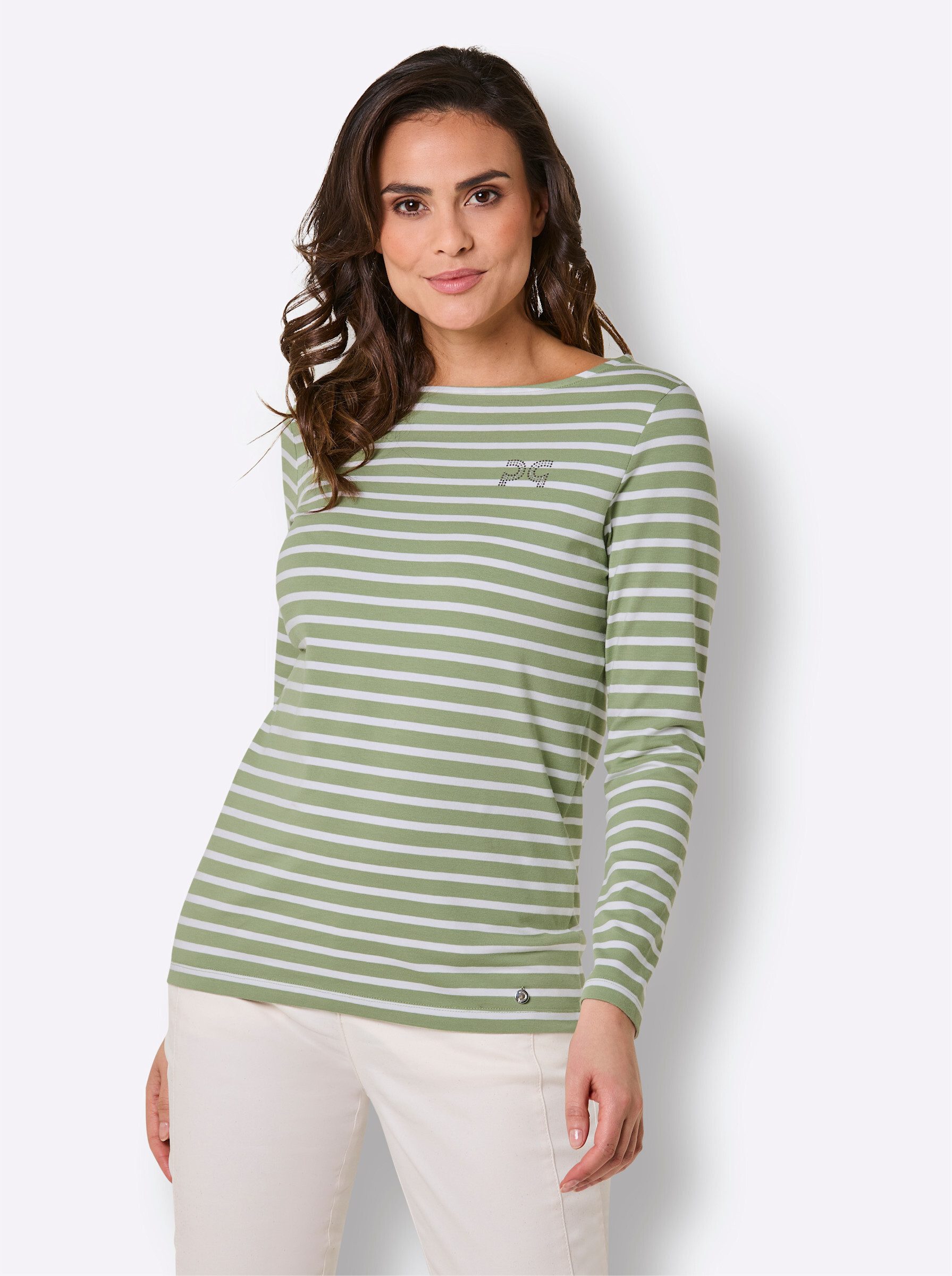 T-Shirt Pima-Baumwoll-Shirt Langarm
