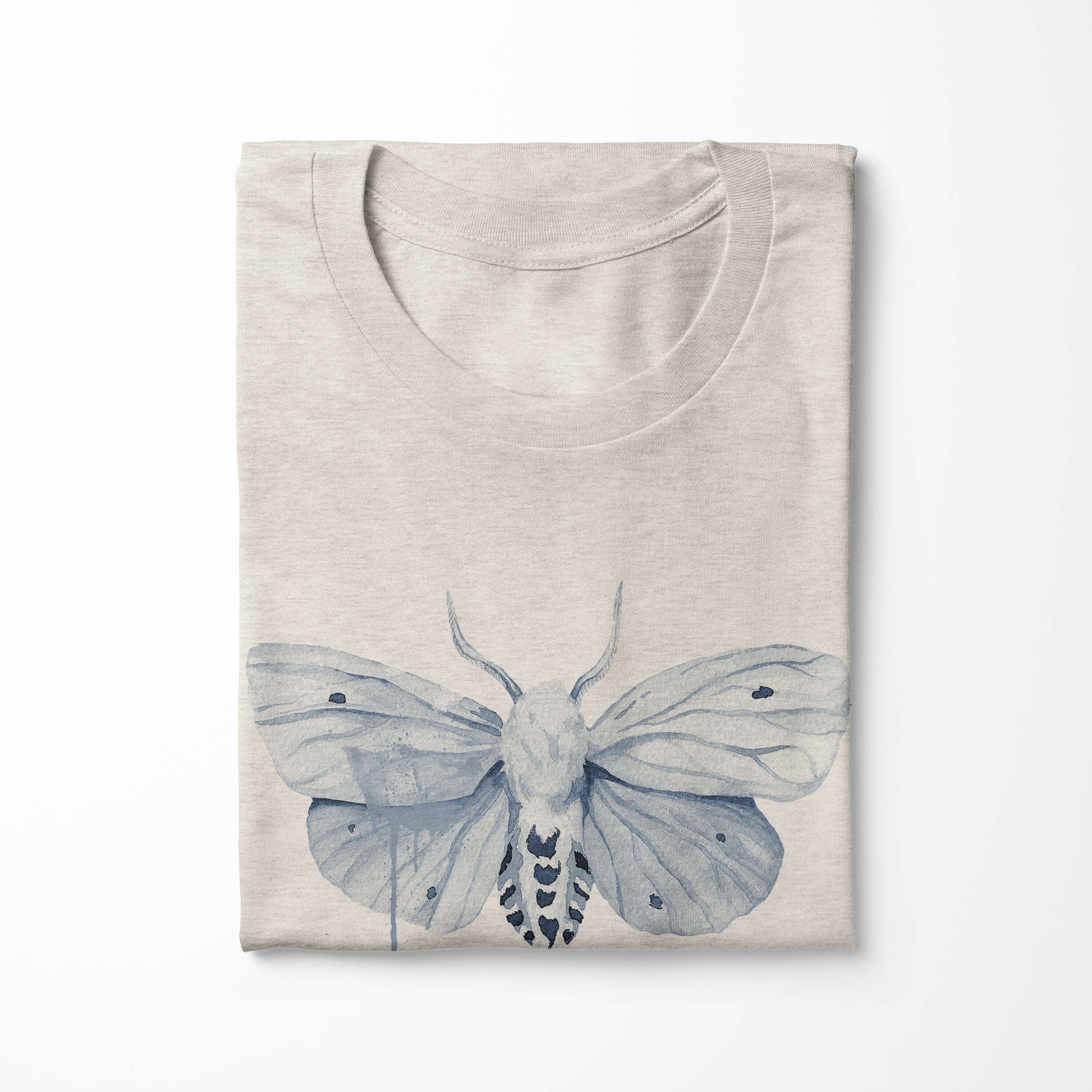 Herren 100% Art Ökomode Shirt Organic Aquarell T-Shirt (1-tlg) Farbe Motte T-Shirt Bio-Baumwolle Motiv Nachhaltig Sinus
