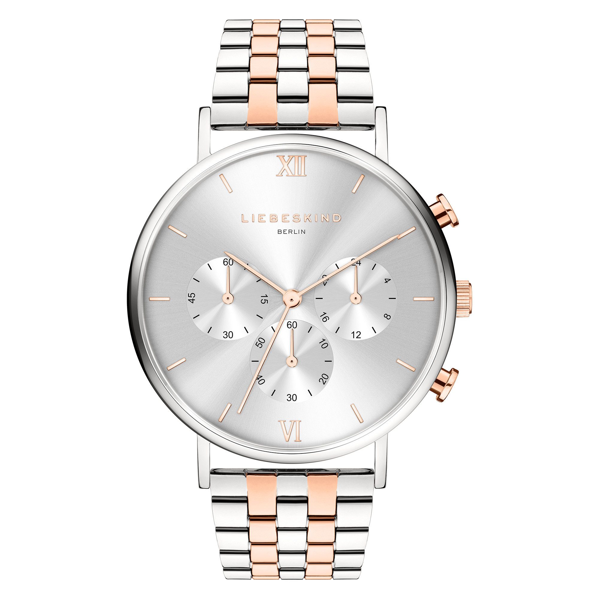 Liebeskind Berlin Chronograph Modern Chronograph LT-0430-MC, Quarzuhr, Armbanduhr, Damenuhr, Edelstahlarmband, analog