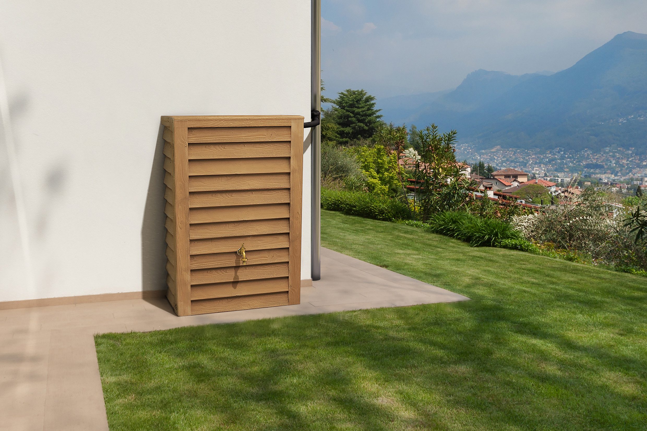 GARANTIA Regentonne WOODY Junior Wandtank 300 Liter lightwood, 300 l