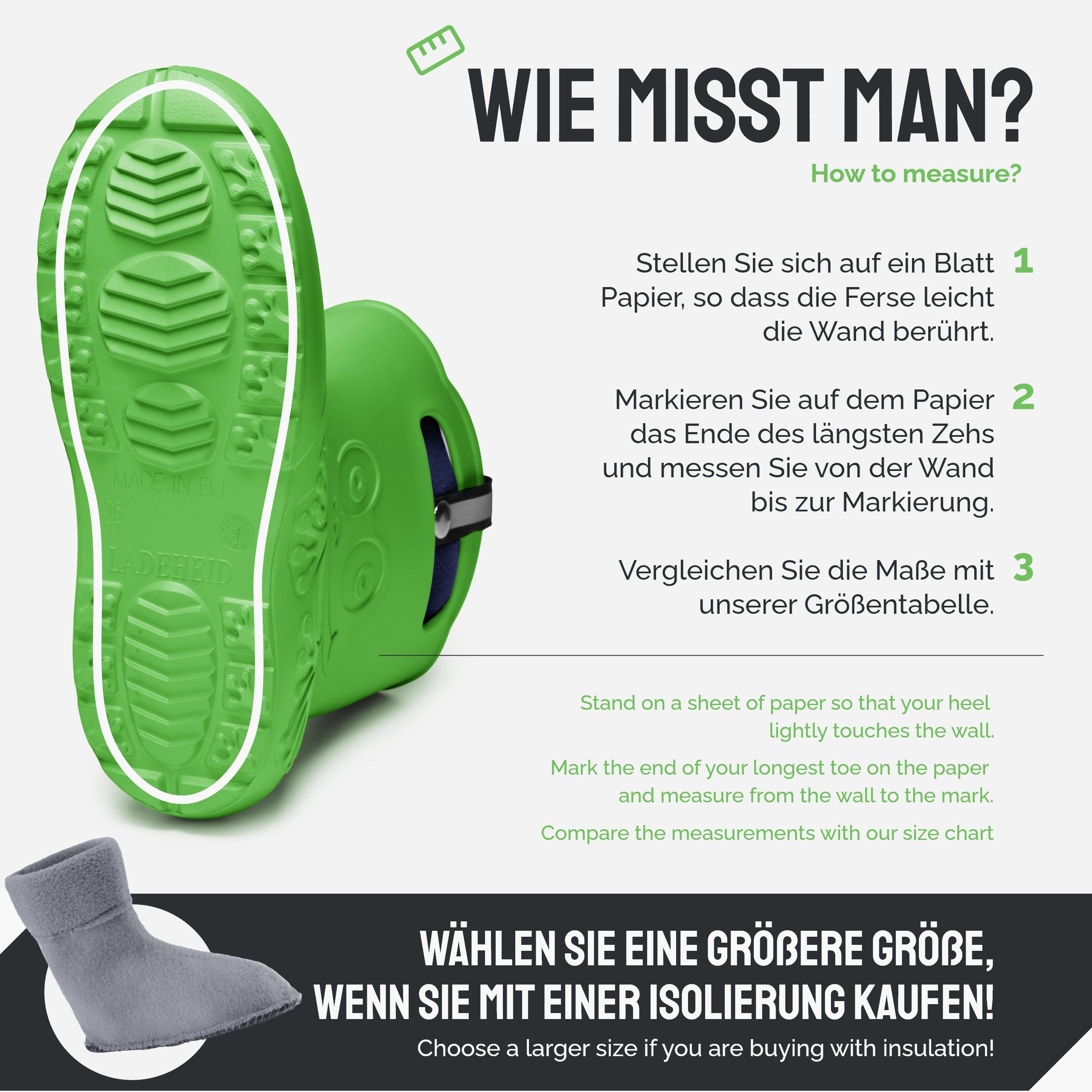 Ladeheid EVA Regenstiefel LA-CA-12 federleichte Regenschuhe Damen Gummistiefel mit herausnehmbares Innenfutter – Bild 2 von 5