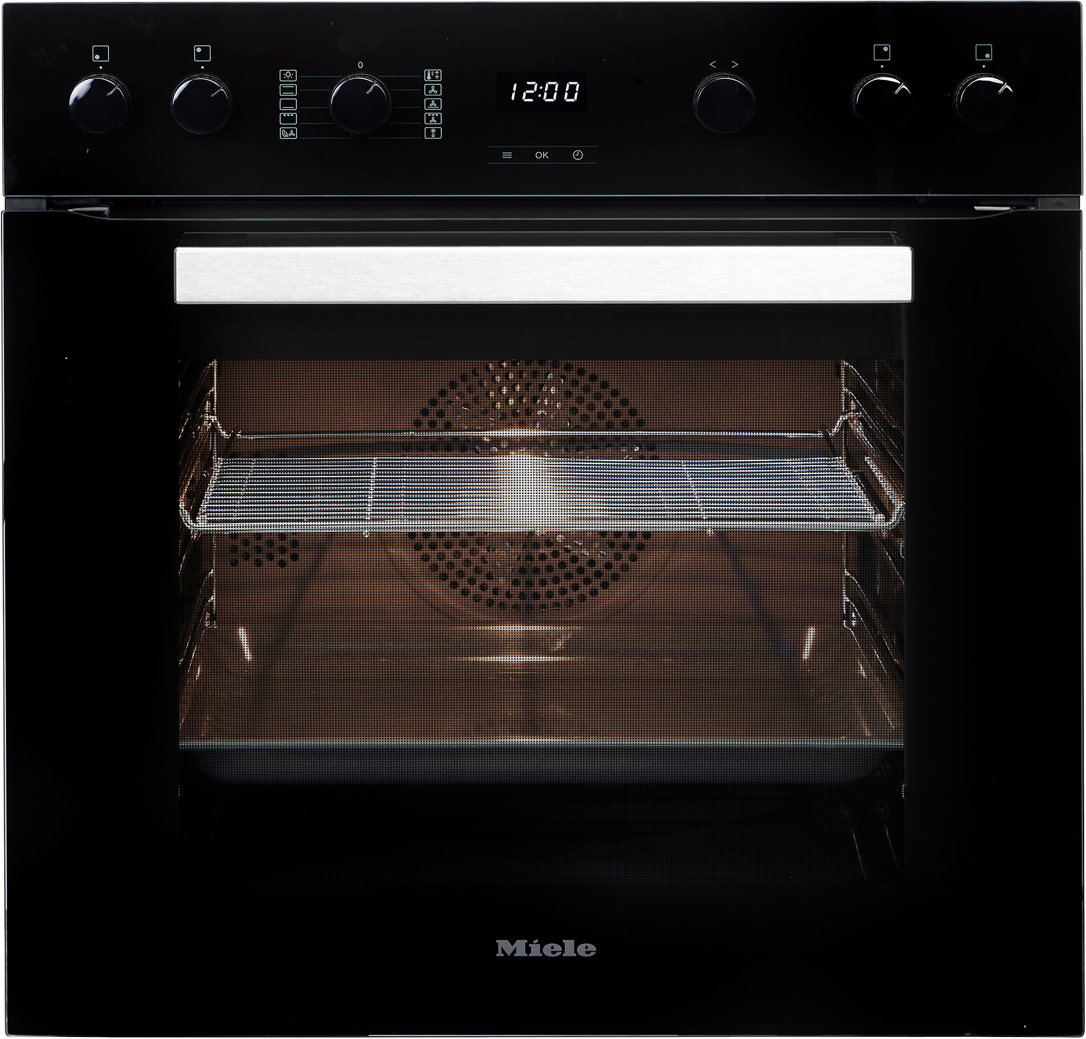 Miele Induktions Herd-Set H2459I D OBSW + KM 7061 FR, mit Teleskopauszug nachrüstbar, Herd-Set - Herd mit 2 FlexiClip-Auszügen sowie Induktionskochfeld