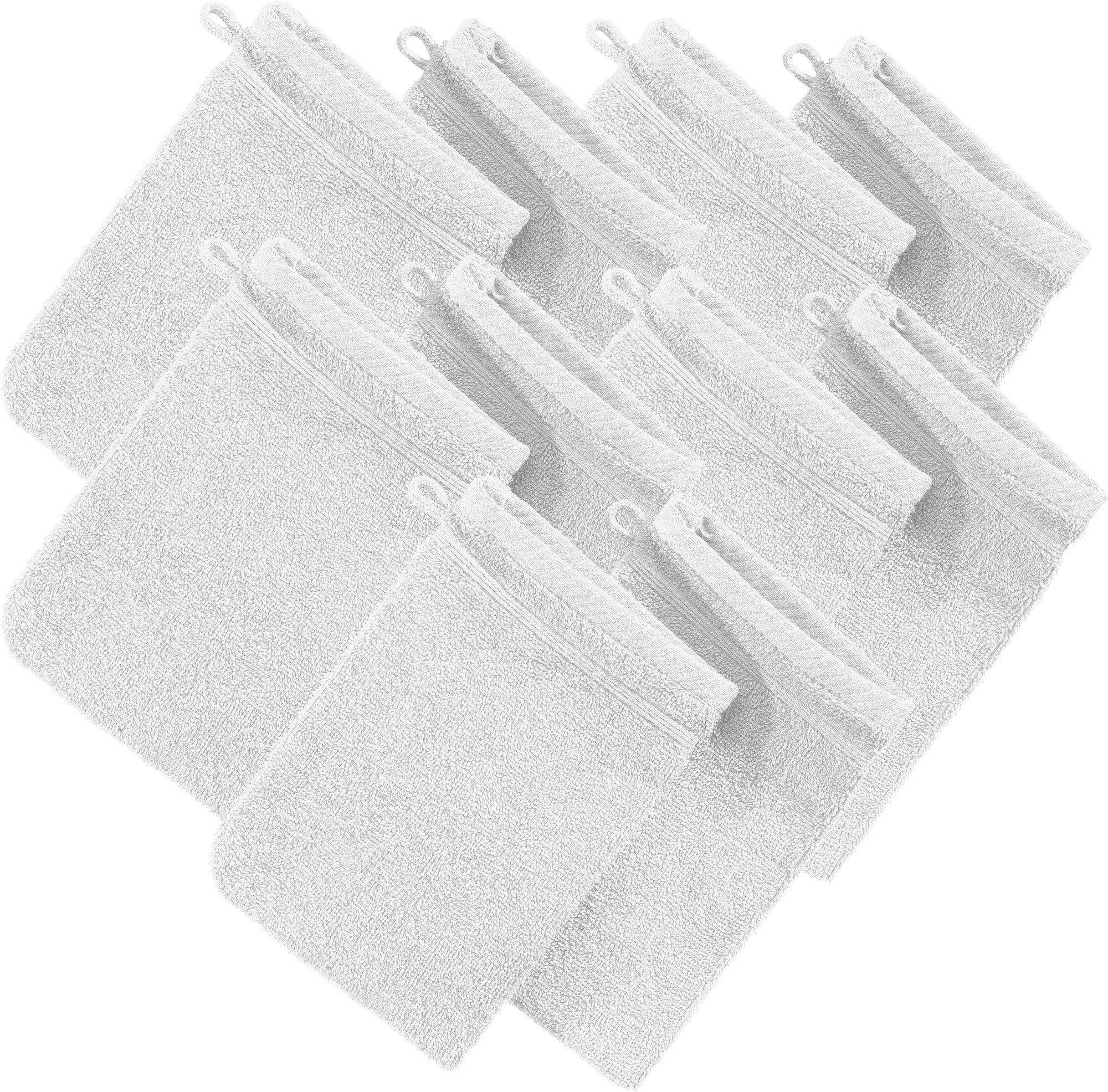 Erwin Müller Waschhandschuh Waschhandschuh "Heidelberg" 10er-Pack, Frottier, Walk-Frottier Uni