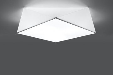 Licht-Erlebnisse Deckenleuchte LYNNDIE, ohne Leuchtmittel, Deckenlampe Weiß modern B:50cm E27 blendarm Schlafzimmer Wohnzimmer