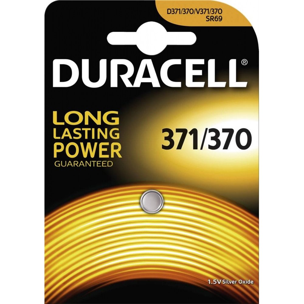 Duracell Duracell D371/D370 Knopfzelle Uhr Batterie, (1,5 V V), Duralock Technologie für Langlebigkeit