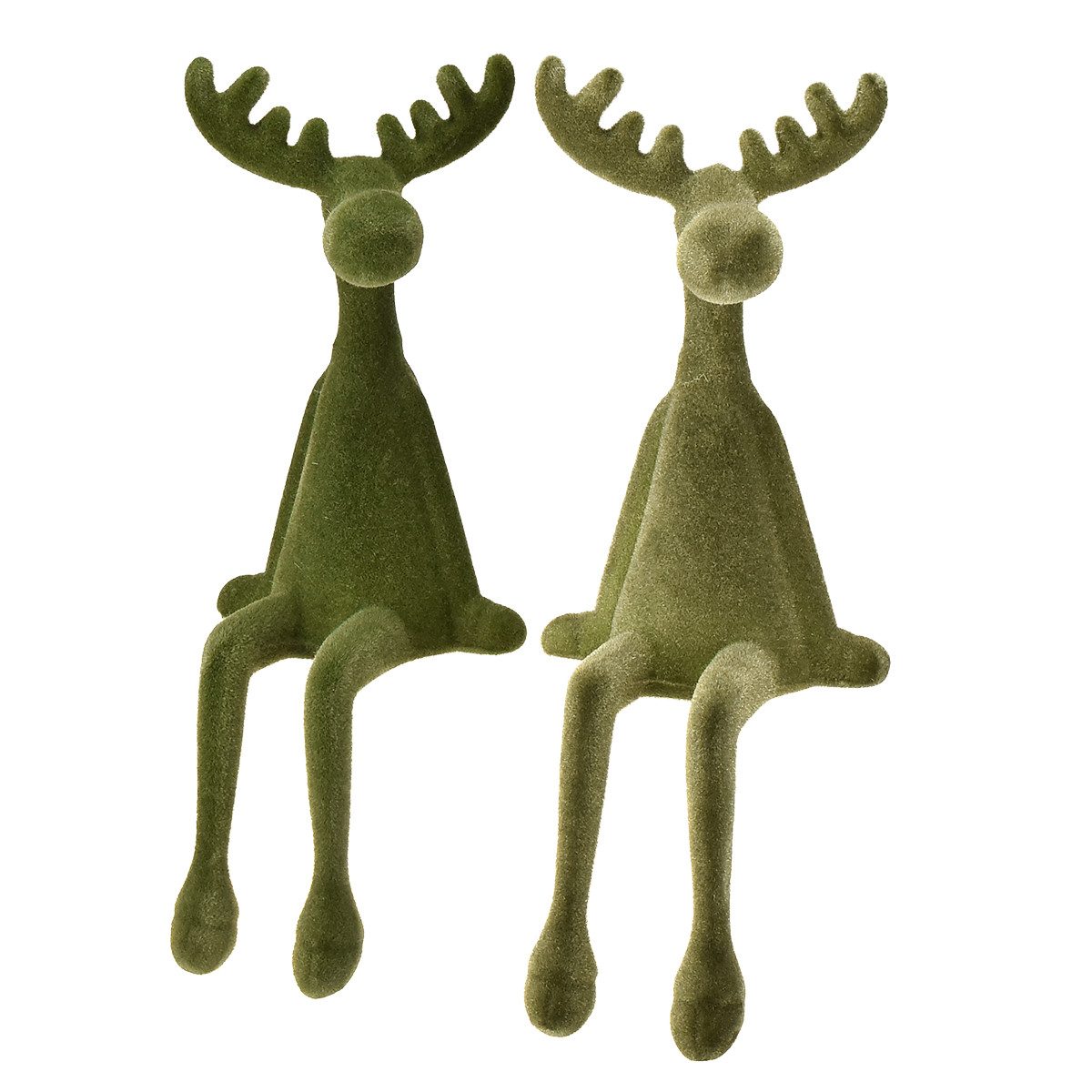 Florists Products Weihnachtsmann Kantenhocker Elch Kantensitzer Weihnachten Deko Grün 31cm 2er, 2 Stück