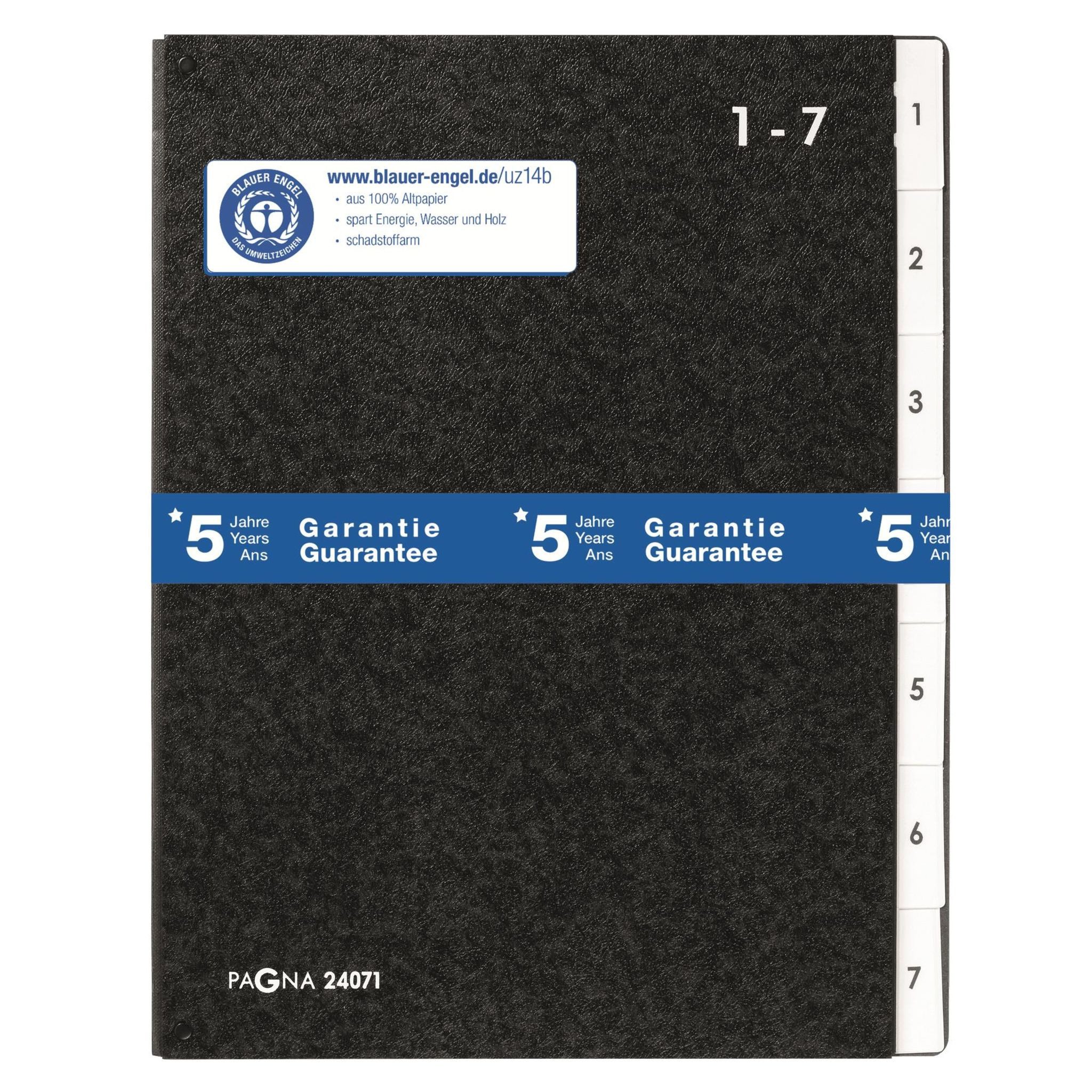 PAGNA Organisationsmappe Pagna Pultordner Classic 7 Fächer 1-7 schwarz