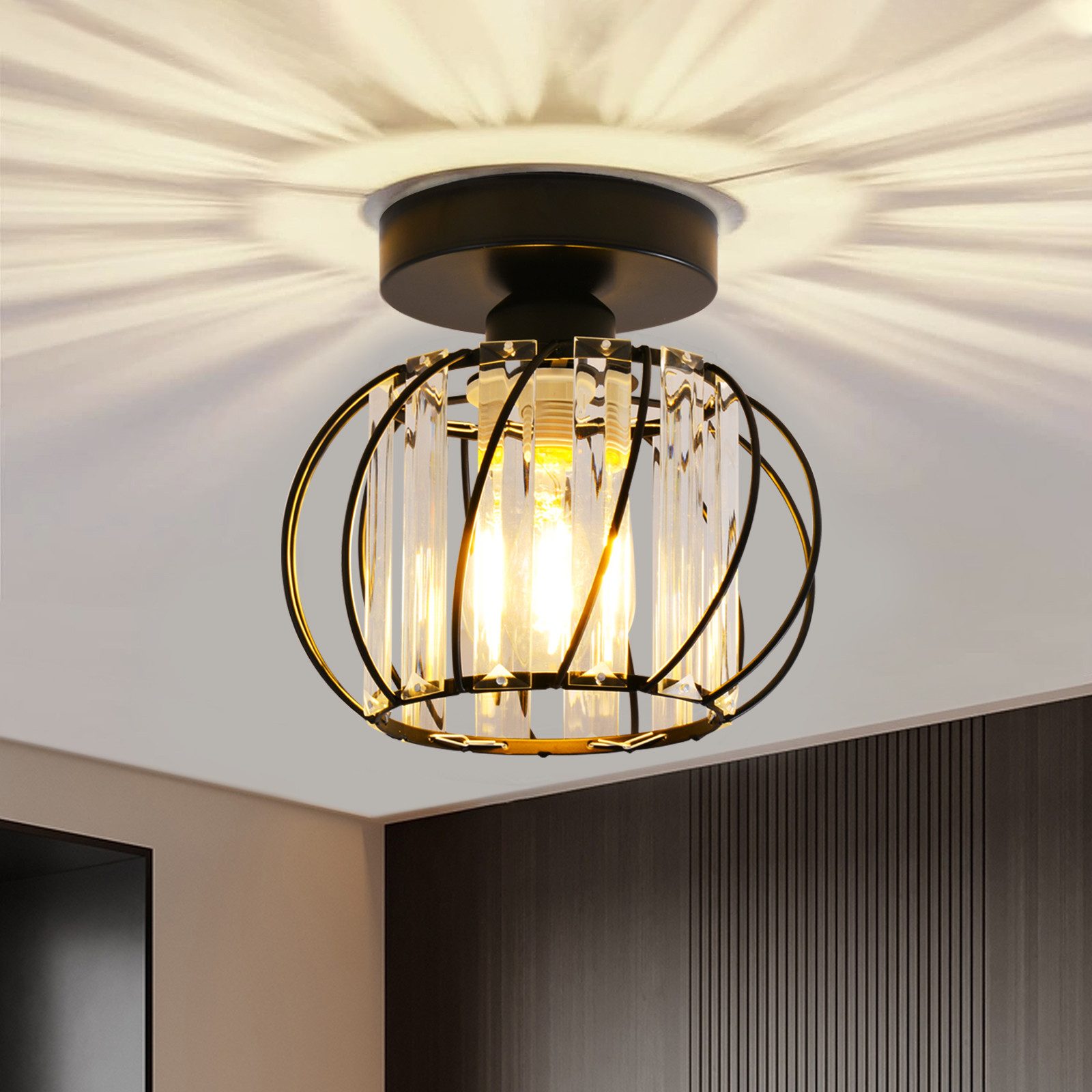 POPOLIC Deckenleuchte Moderne Kristall-Deckenlampe, Mini-Deckenleuchten aus günstig online kaufen
