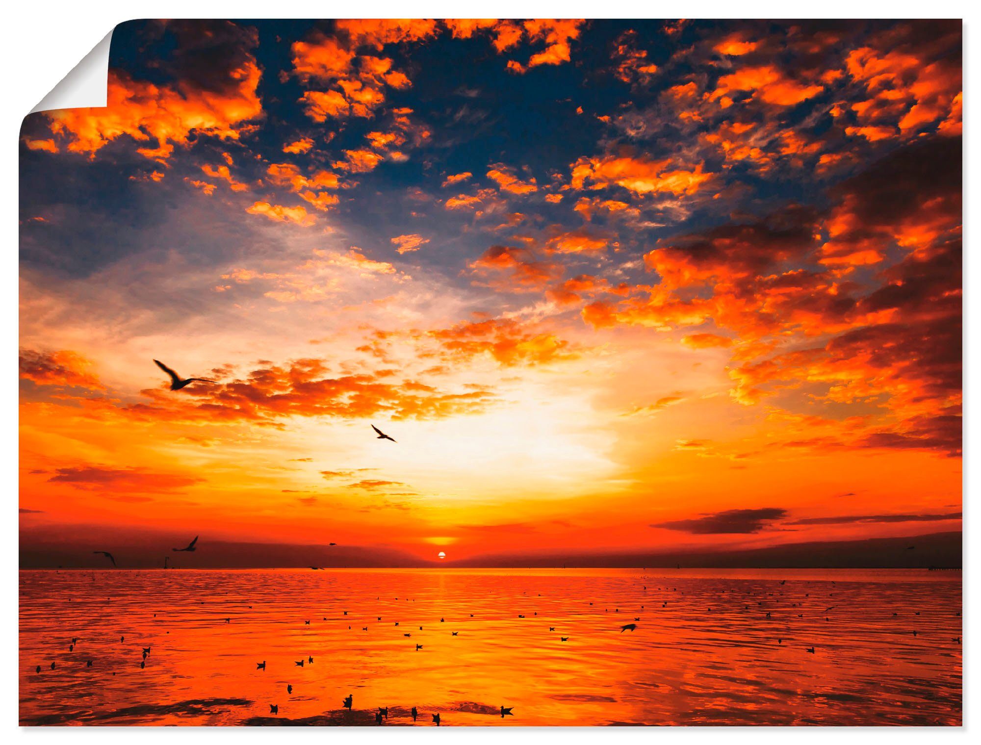 & Sonnenaufgang Sonnenuntergang am Wandbild (1 Alubild, in Größen als oder Artland -untergang Strand, Wandaufkleber versch. Leinwandbild, St), Poster