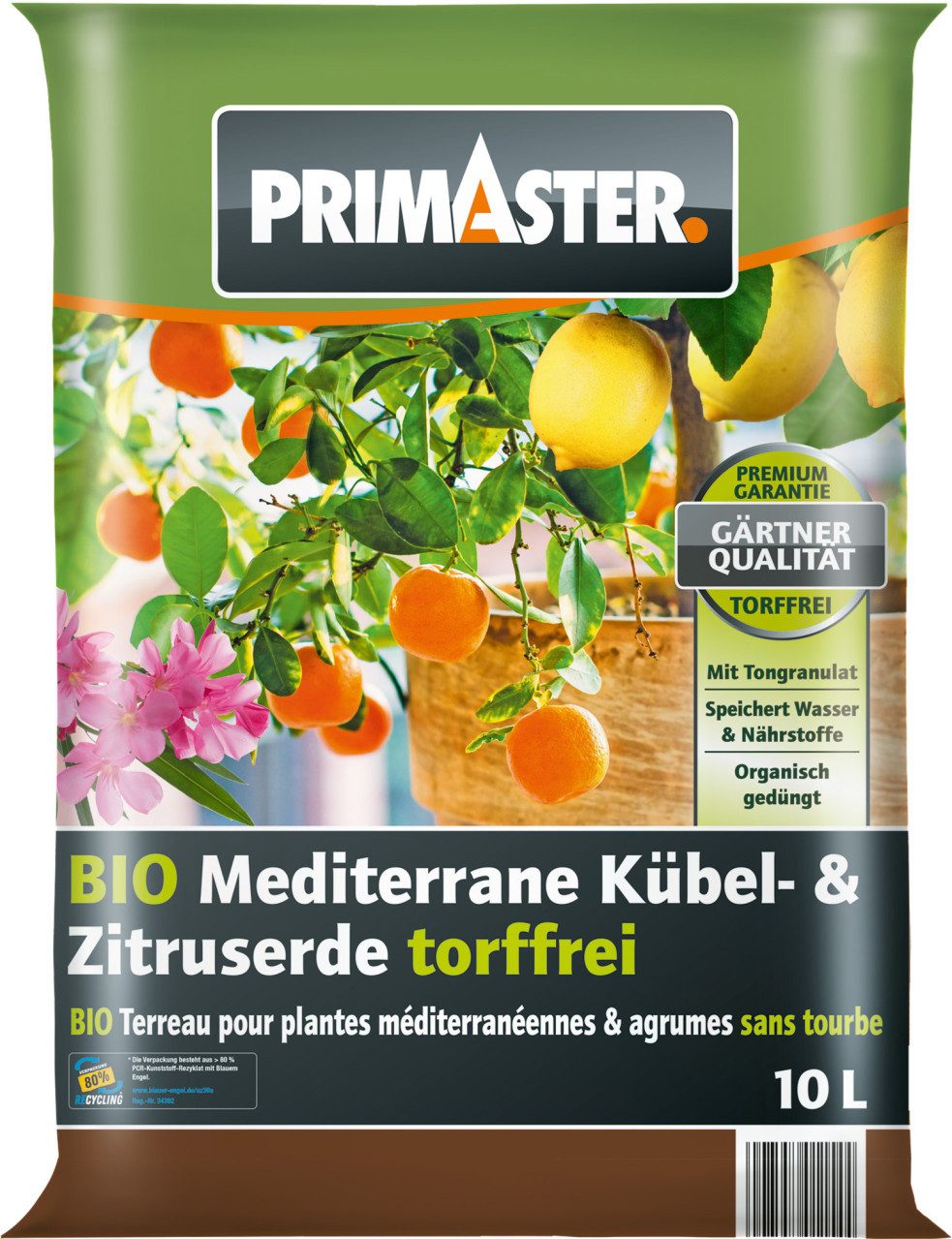 Primaster Spezialerde Primaster Bio Mediterrane Kübel- & Zitruserde, Torffrei