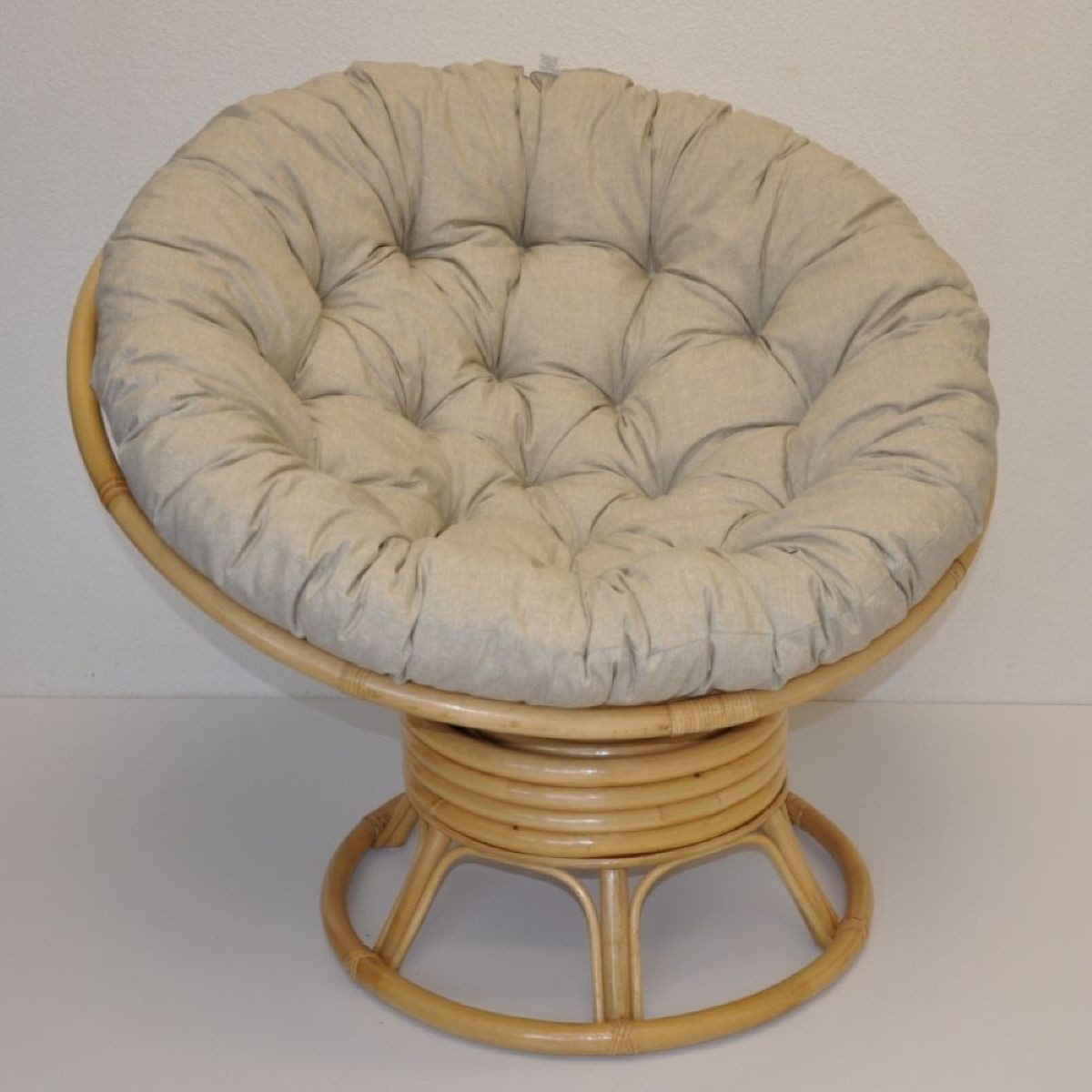 Rattani Rattanstuhl XL Rattan Papasansessel Rattansessel, Rattan Drehsessel inkl. Polster, Inkl. Dreh und Wipp Mechanismus .
