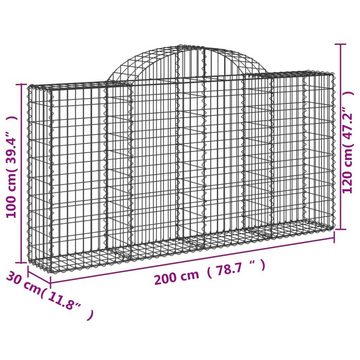 vidaXL Hochbeet Gabionen mit Hochbogen 6 Stk 200x30x100120cm Verzinktes Eisen