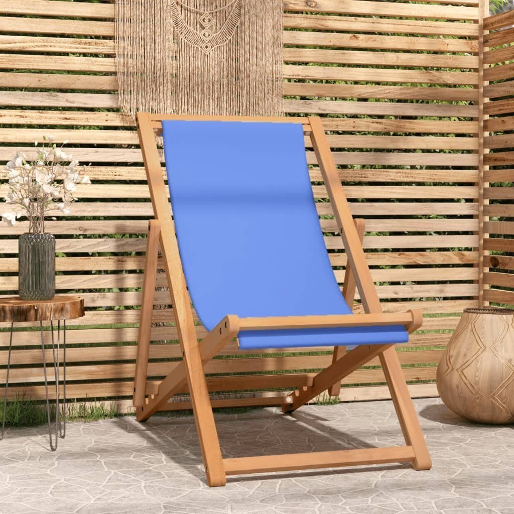 Blau Liegestuhl vidaXL cm (1 Gartenstuhl St) 56×105×96 Teak