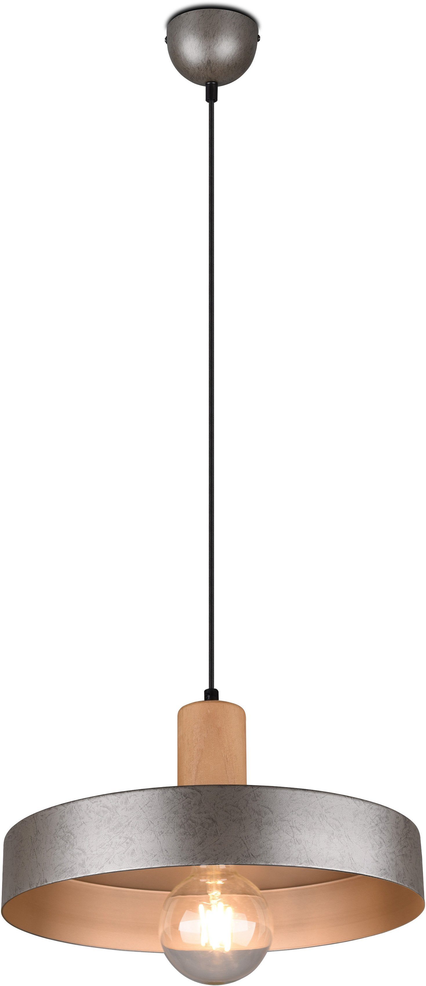 TRIO Leuchten Pendelleuchte GAYA, ohne Ã˜ Abhängung Leuchtmittel Holz-Deko, wählbar 150cm, frei mit 35cm, Leuchtmittel
