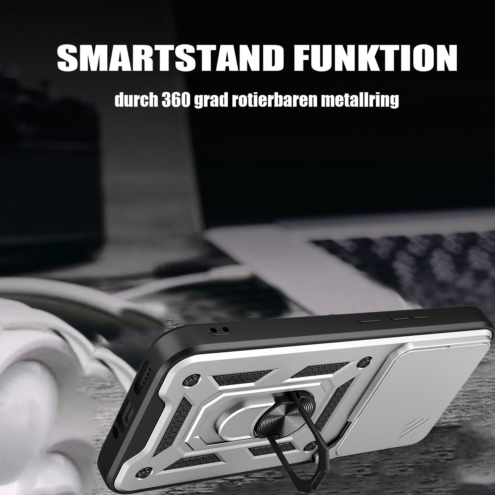 betterfon Handyhülle für Xiaomi Redmi Note 15 Pro 5G Hülle Schutzhülle mit Kameraschutz, Outdoorhülle mit Ringhalter, Silikonkern & präziser Passform – Bild 4 von 5